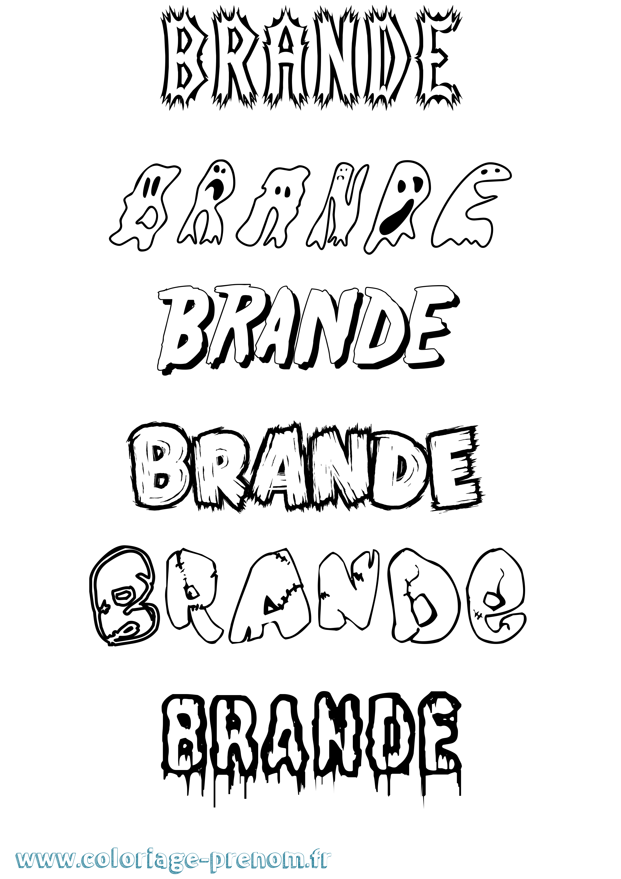 Coloriage Brande Frisson Coloriage prénom Brande Frisson