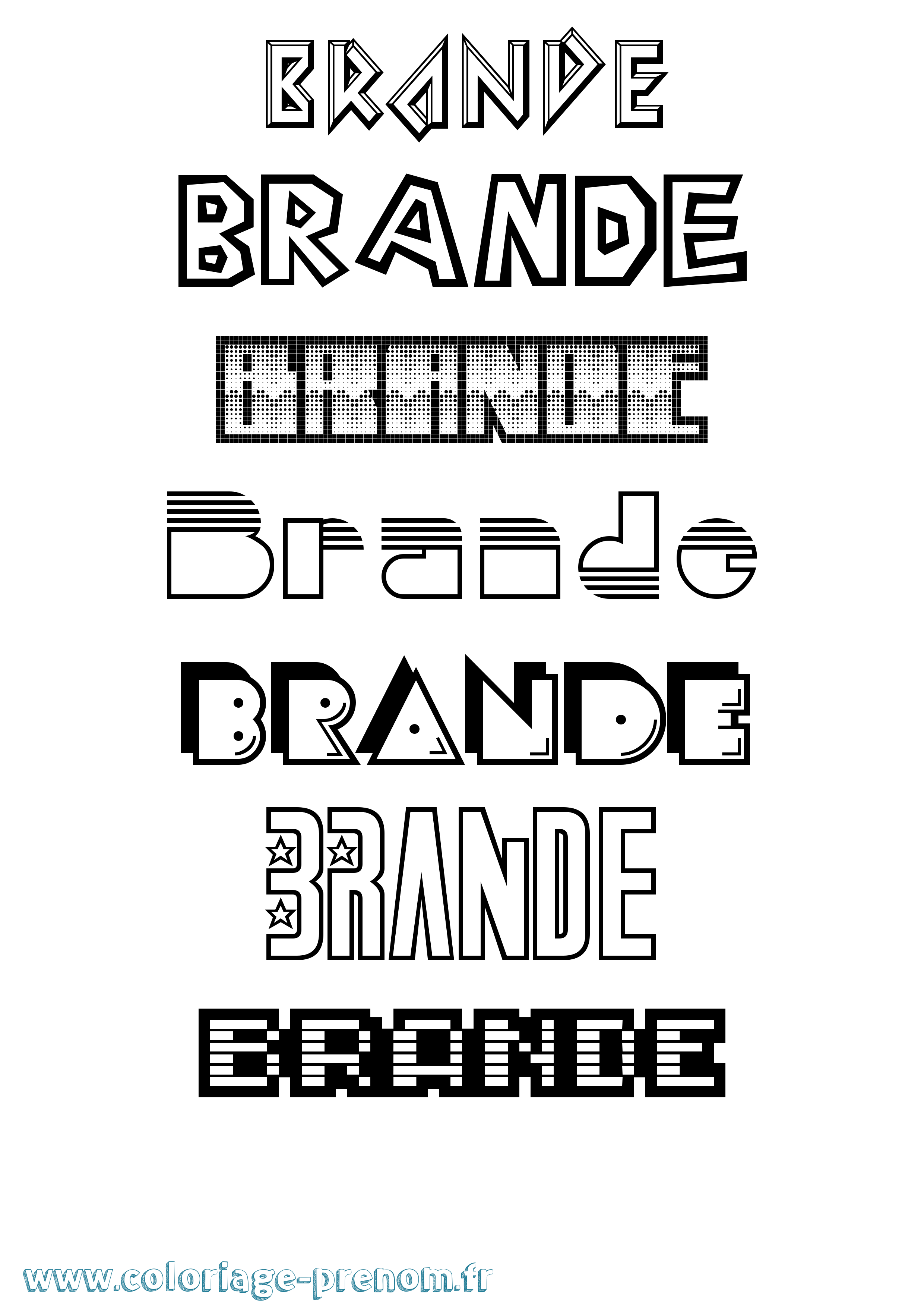 Coloriage Brande Jeux Vidéos Coloriage prénom Brande Jeux Vidéos