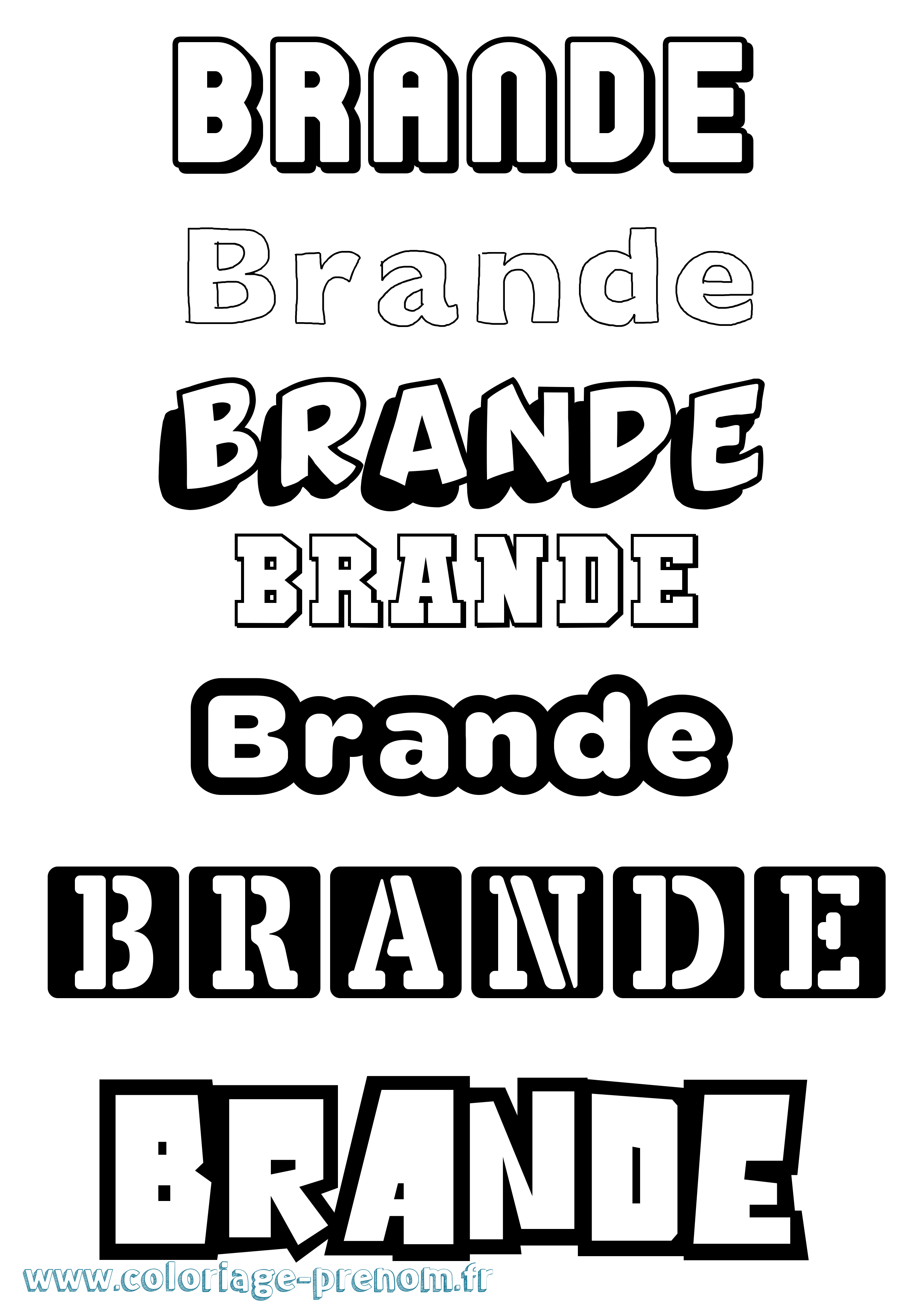 Coloriage Brande Simple Coloriage prénom Brande Simple