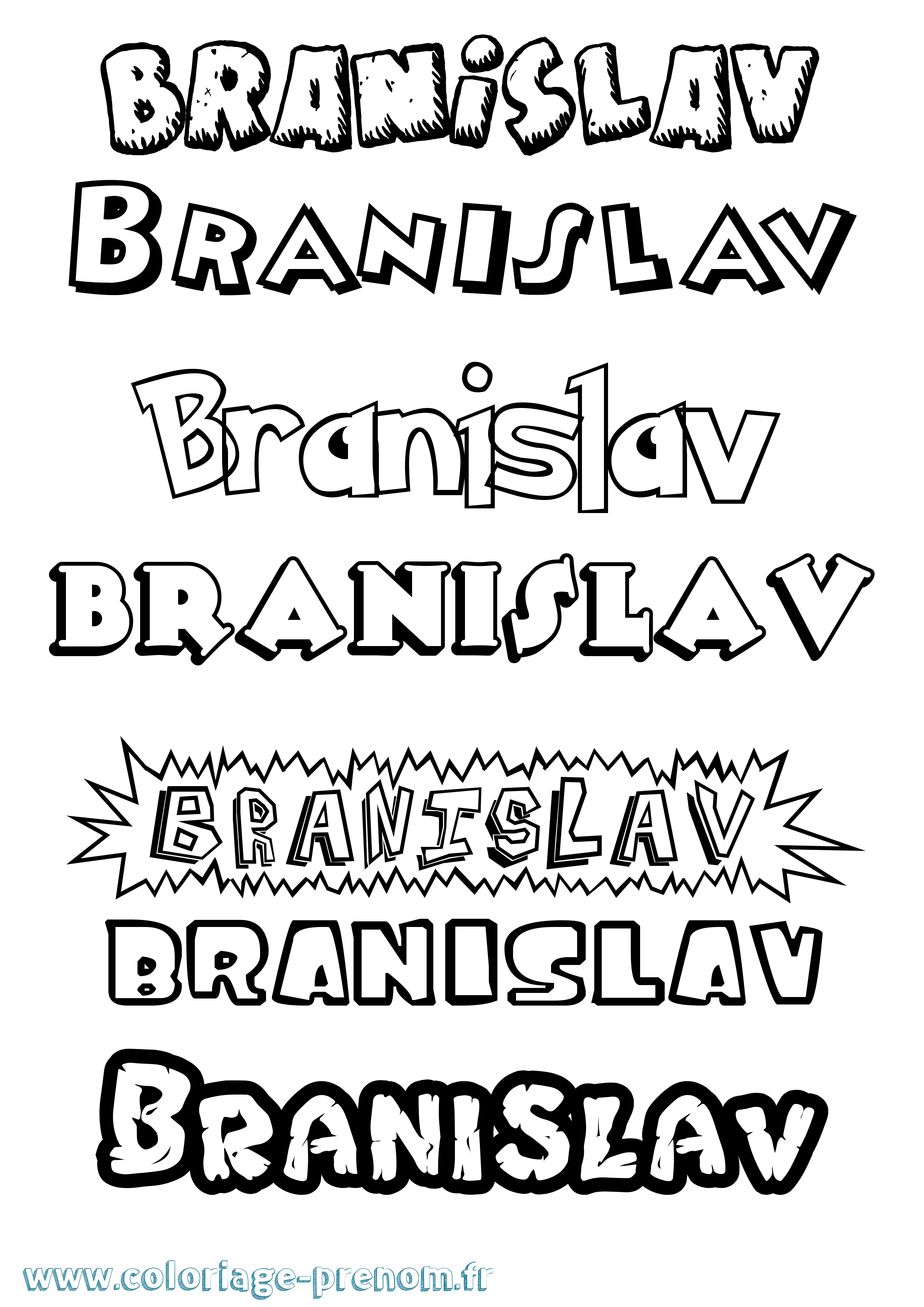 Coloriage Branislav Dessin Animé Coloriage prénom Branislav Dessin Animé