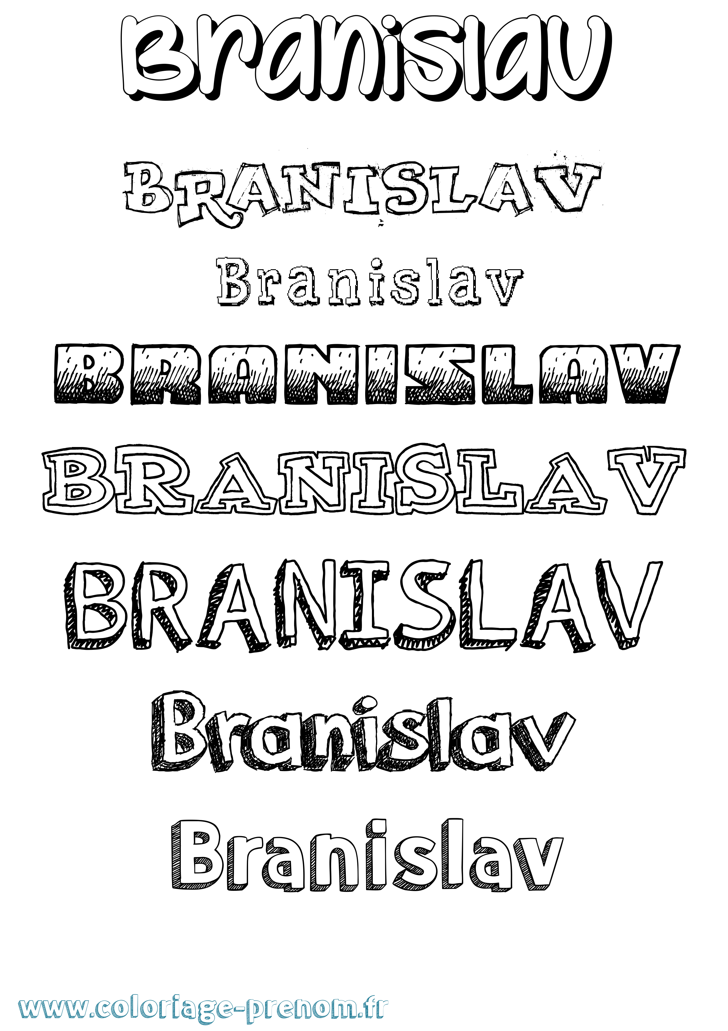 Coloriage Branislav Dessiné Coloriage prénom Branislav Dessiné