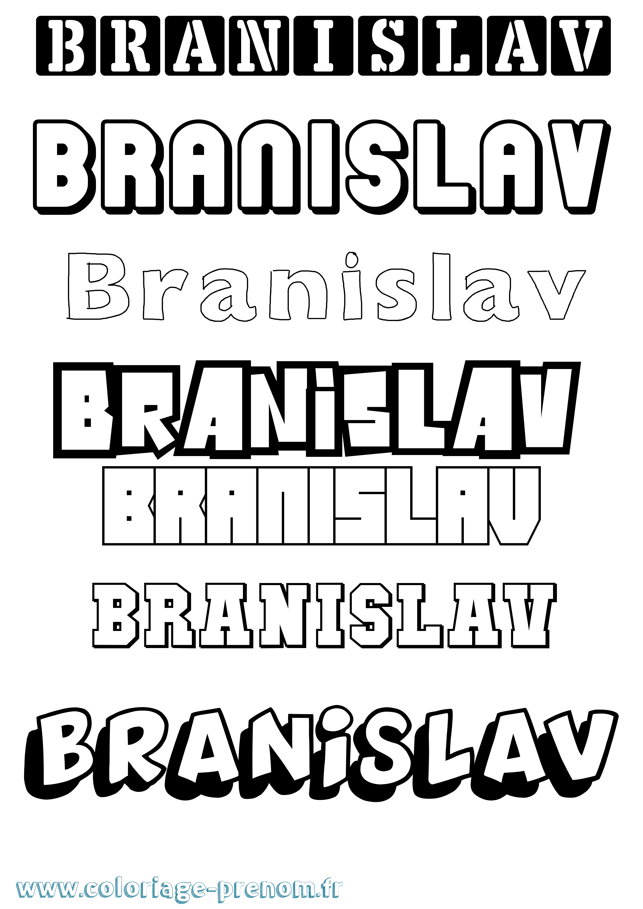 Coloriage Branislav Simple Coloriage prénom Branislav Simple