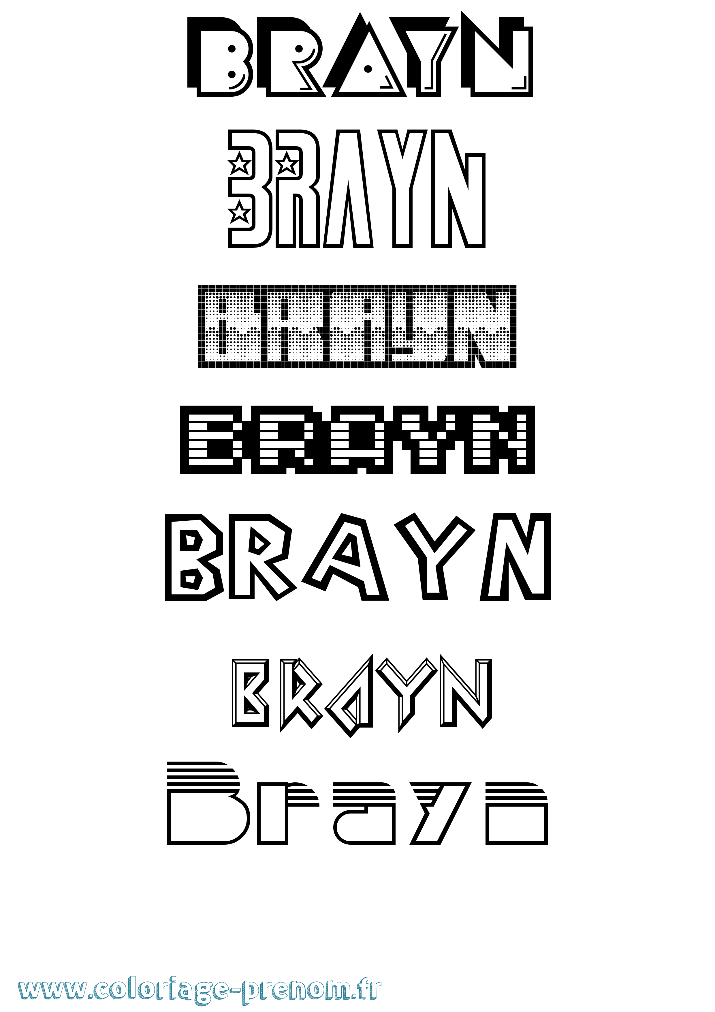 Coloriage Brayn Jeux Vidéos Coloriage prénom Brayn Jeux Vidéos