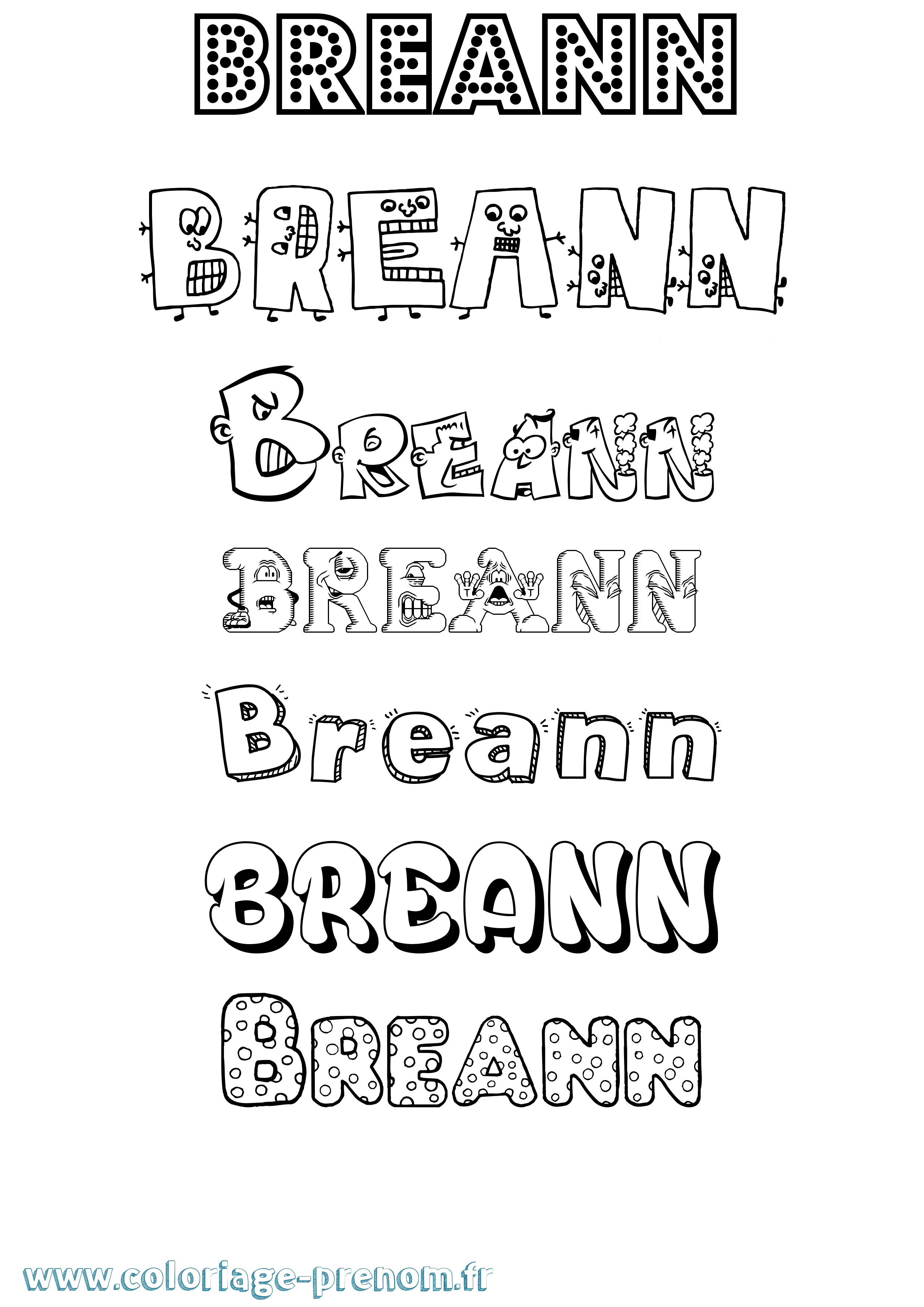 Coloriage Breann Fun Coloriage prénom Breann Fun