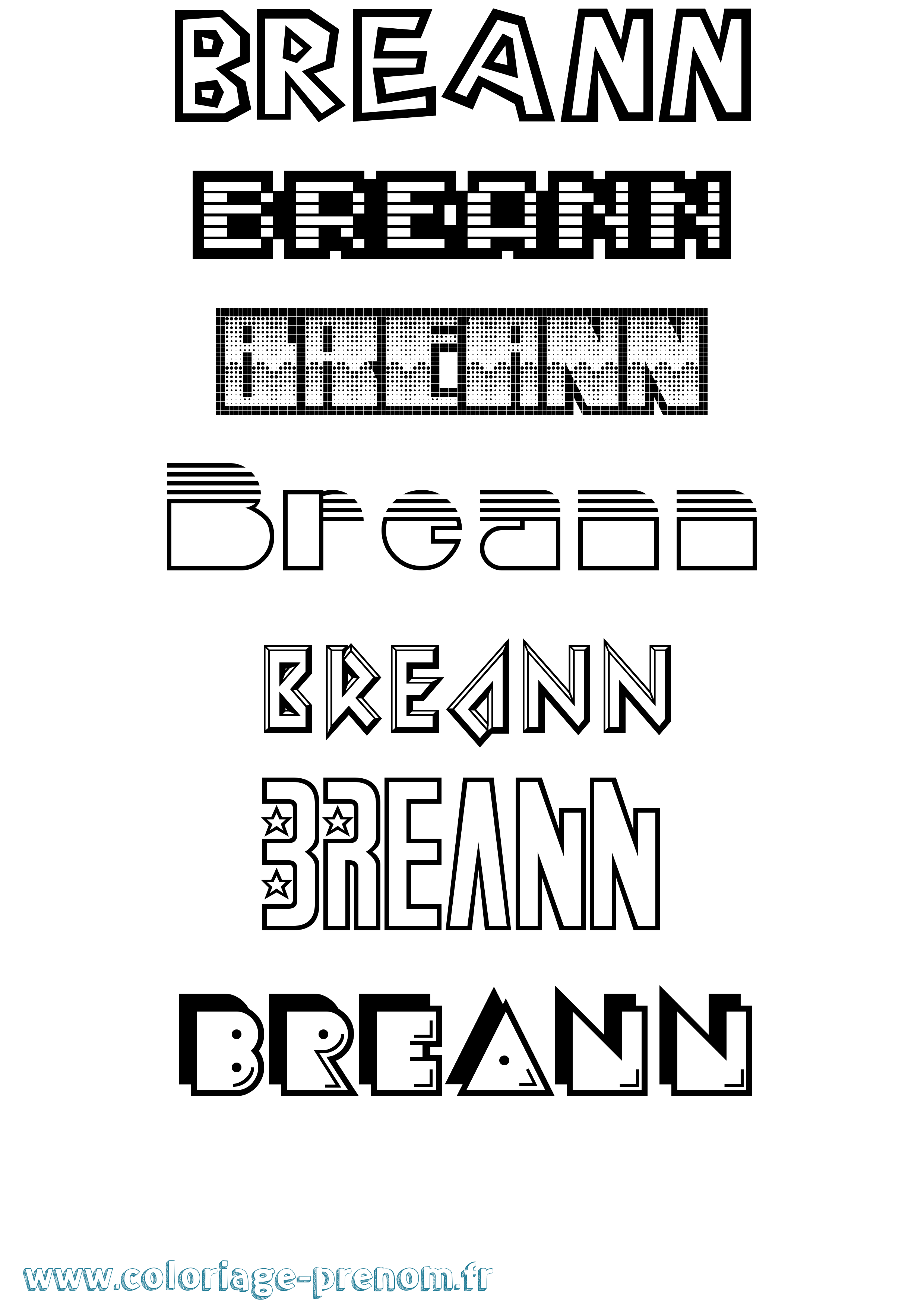 Coloriage Breann Jeux Vidéos Coloriage prénom Breann Jeux Vidéos