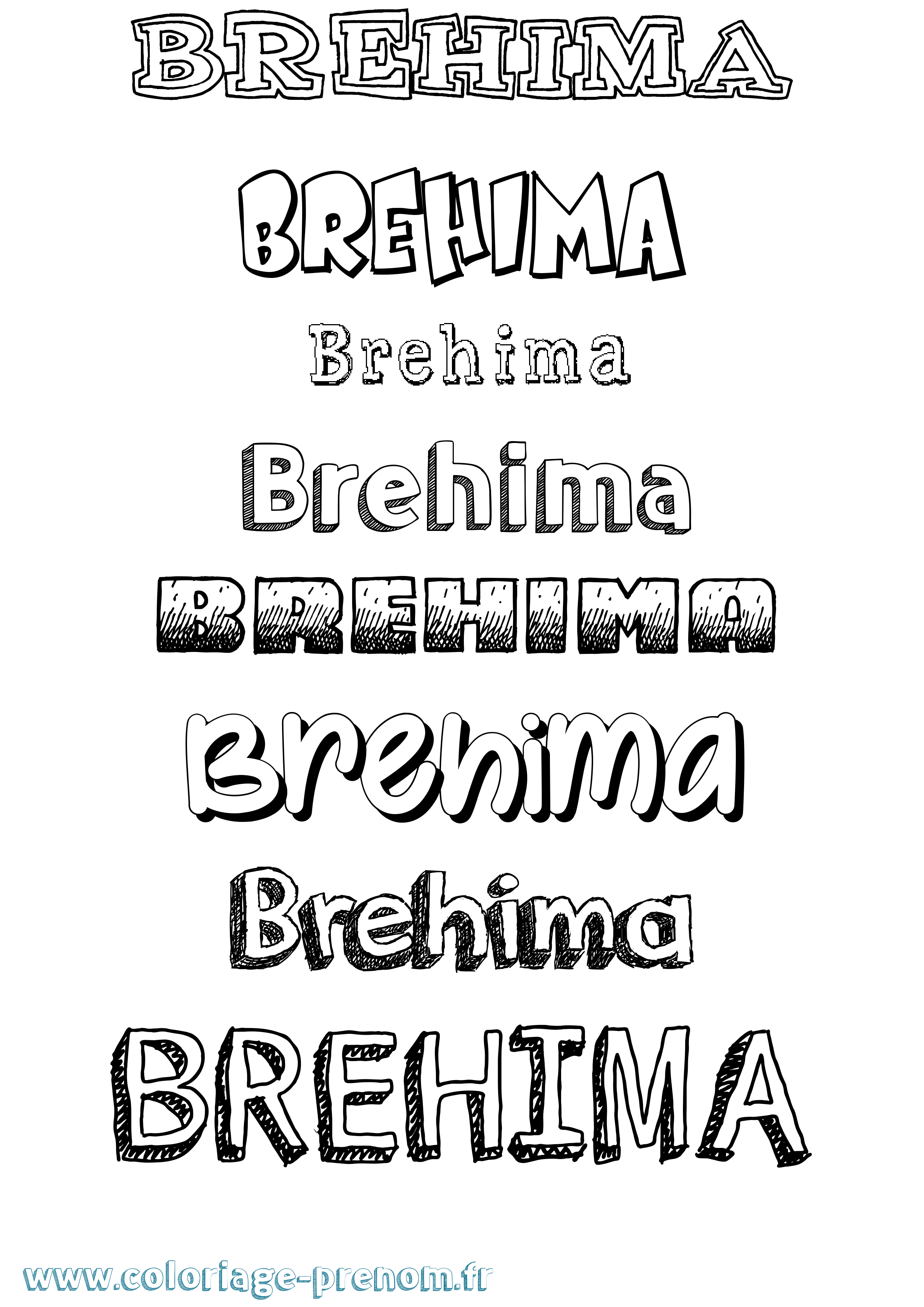 Coloriage Brehima Dessiné Coloriage prénom Brehima Dessiné