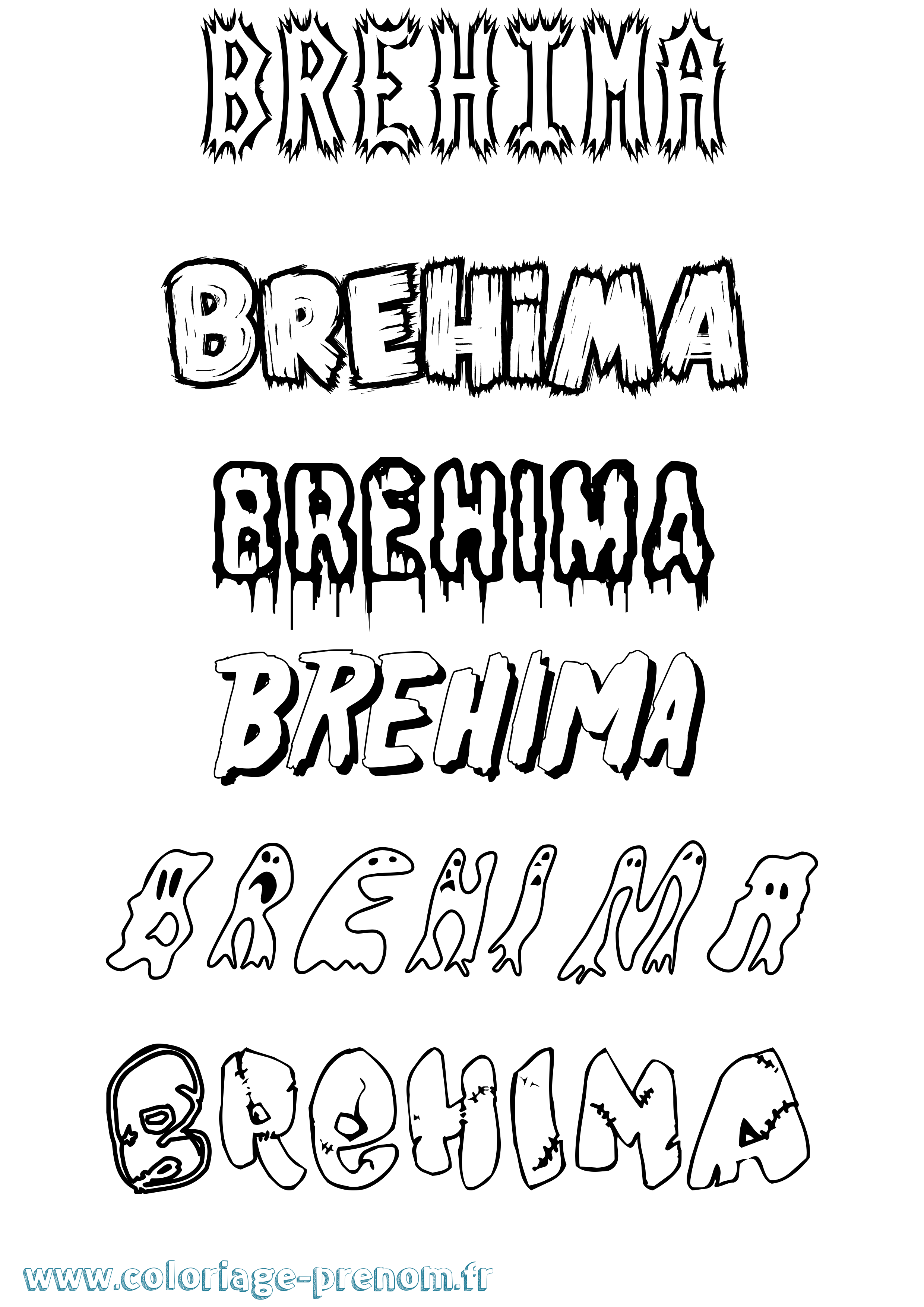 Coloriage Brehima Frisson Coloriage prénom Brehima Frisson