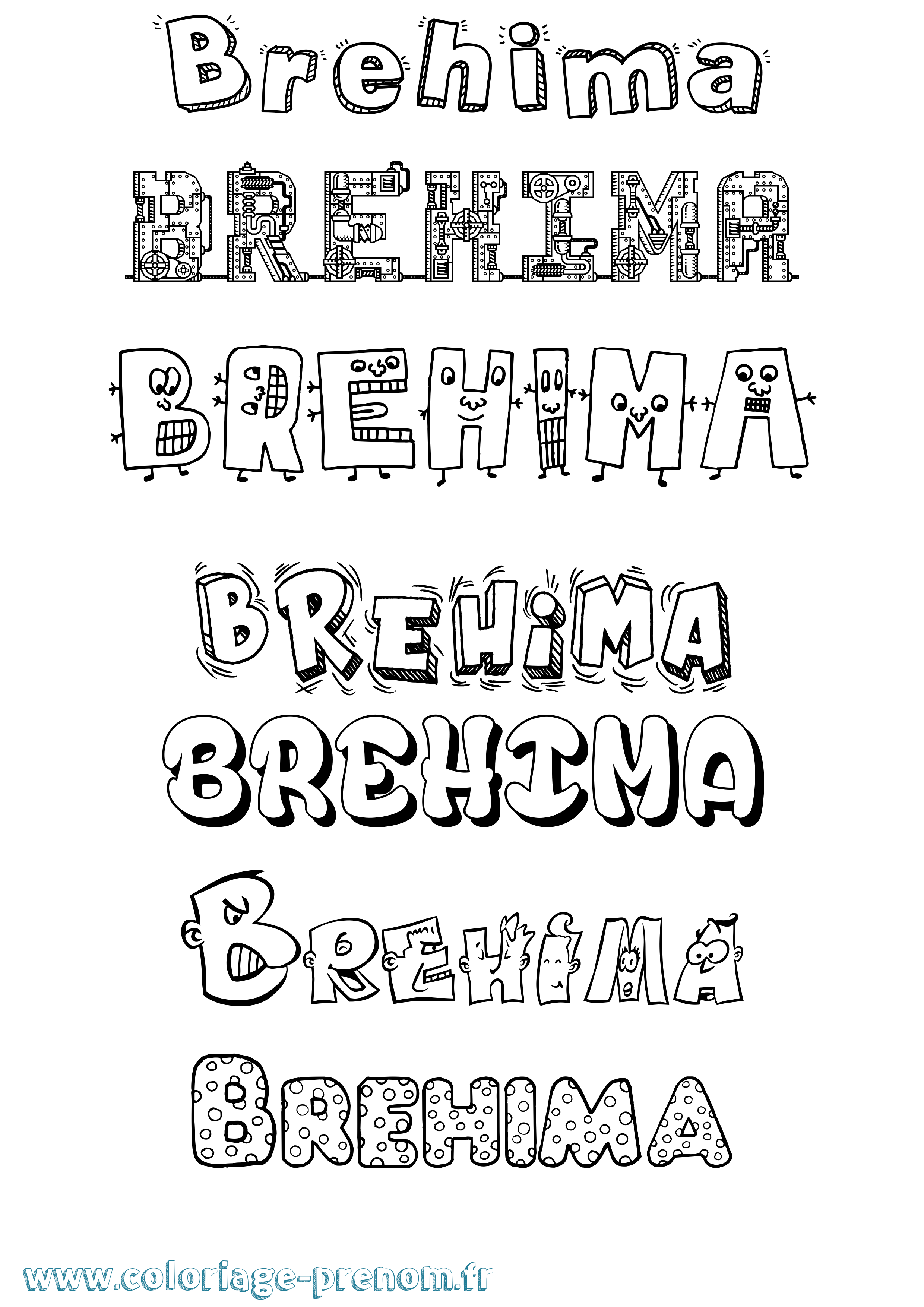 Coloriage Brehima Fun Coloriage prénom Brehima Fun