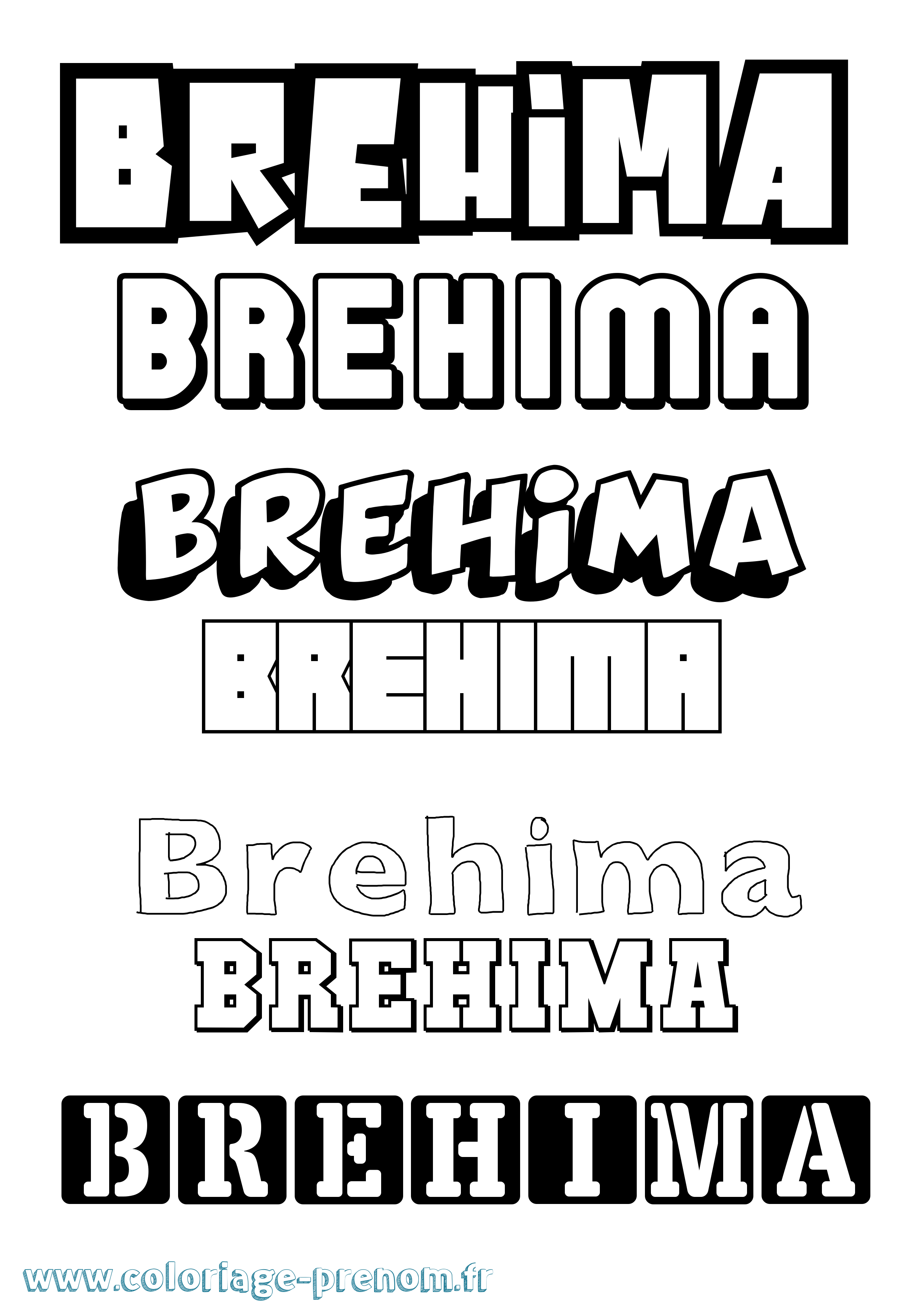 Coloriage Brehima Simple Coloriage prénom Brehima Simple