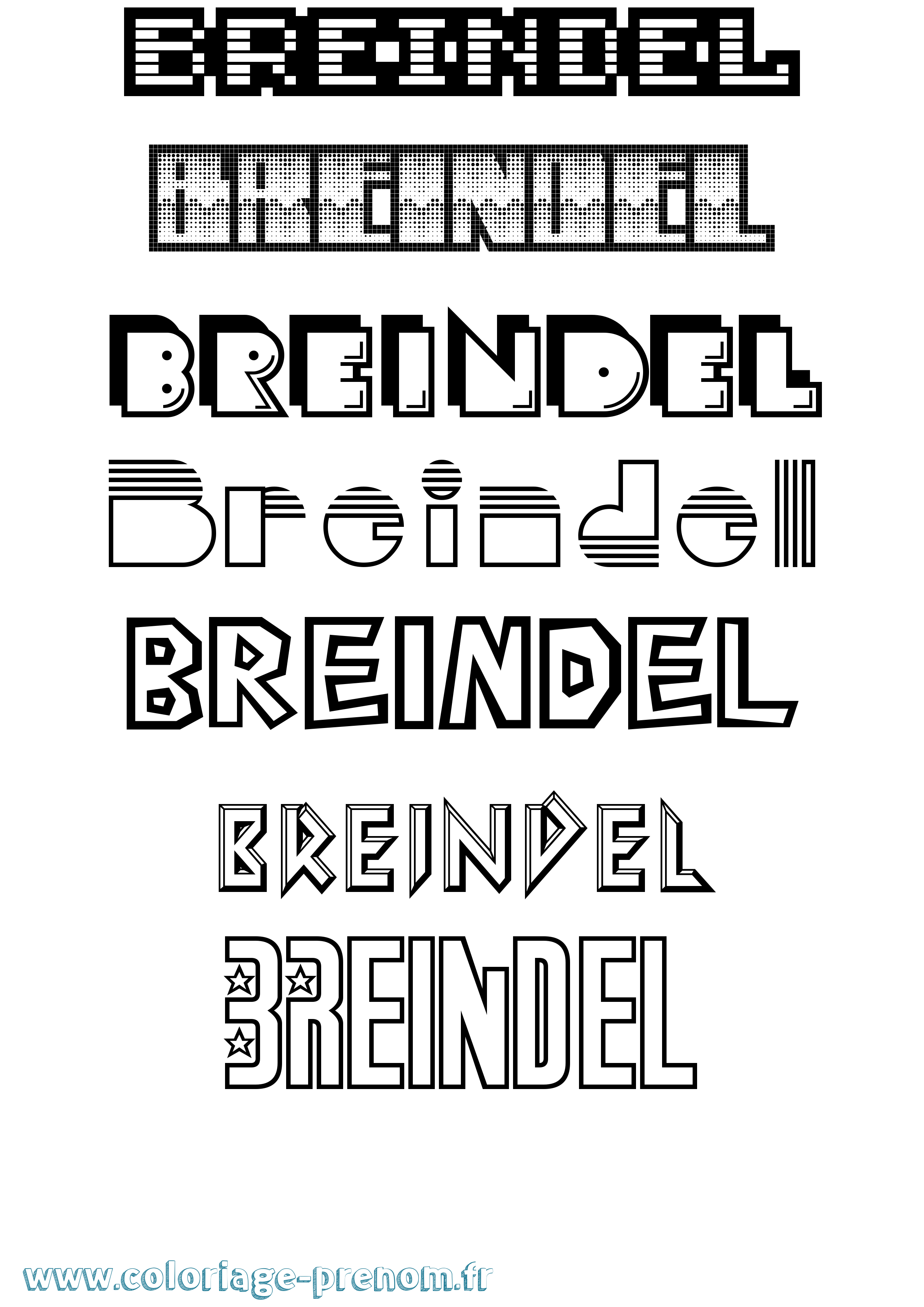 Coloriage Breindel Jeux Vidéos Coloriage prénom Breindel Jeux Vidéos