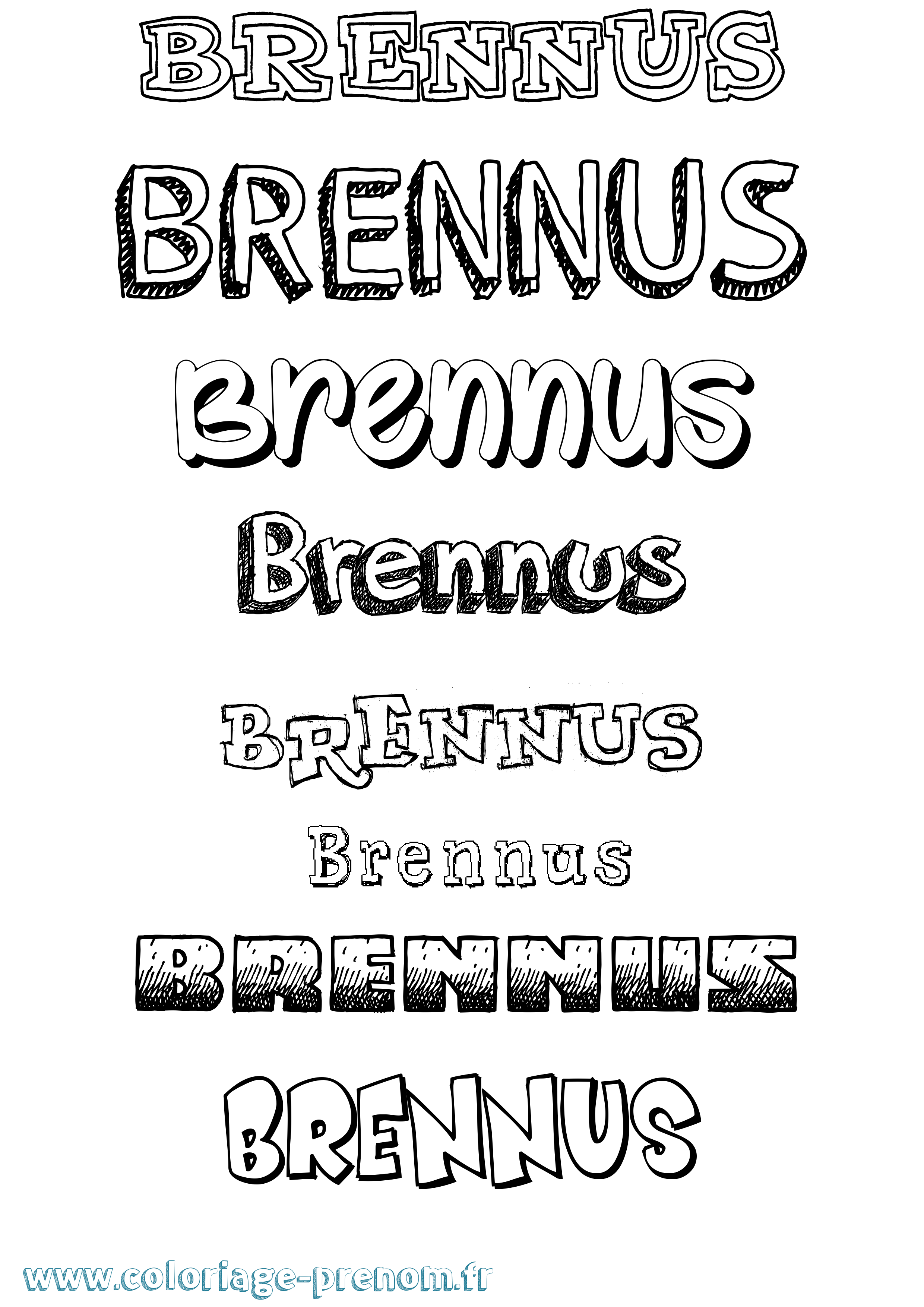 Coloriage Brennus Dessiné Coloriage prénom Brennus Dessiné