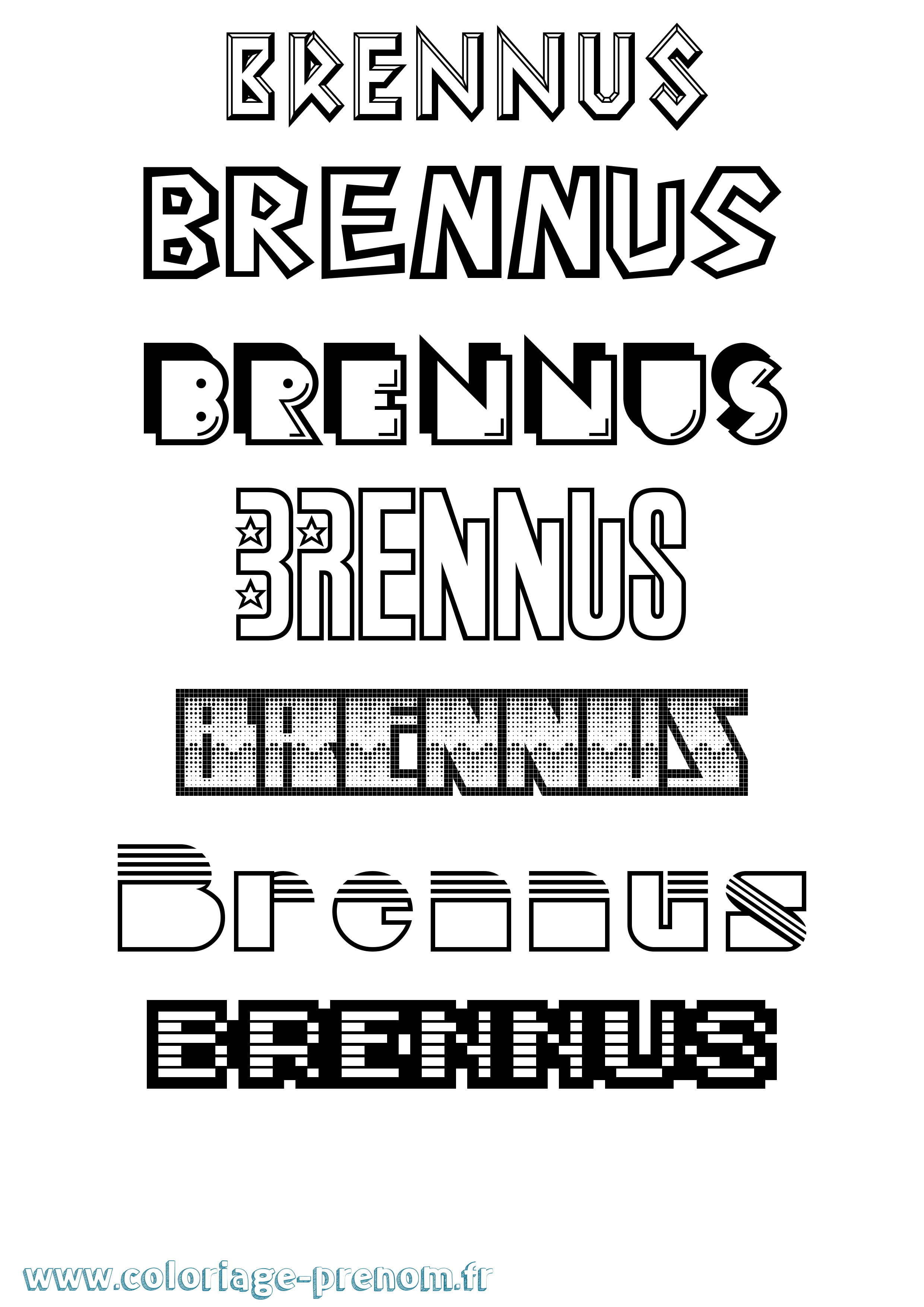 Coloriage Brennus Jeux Vidéos Coloriage prénom Brennus Jeux Vidéos