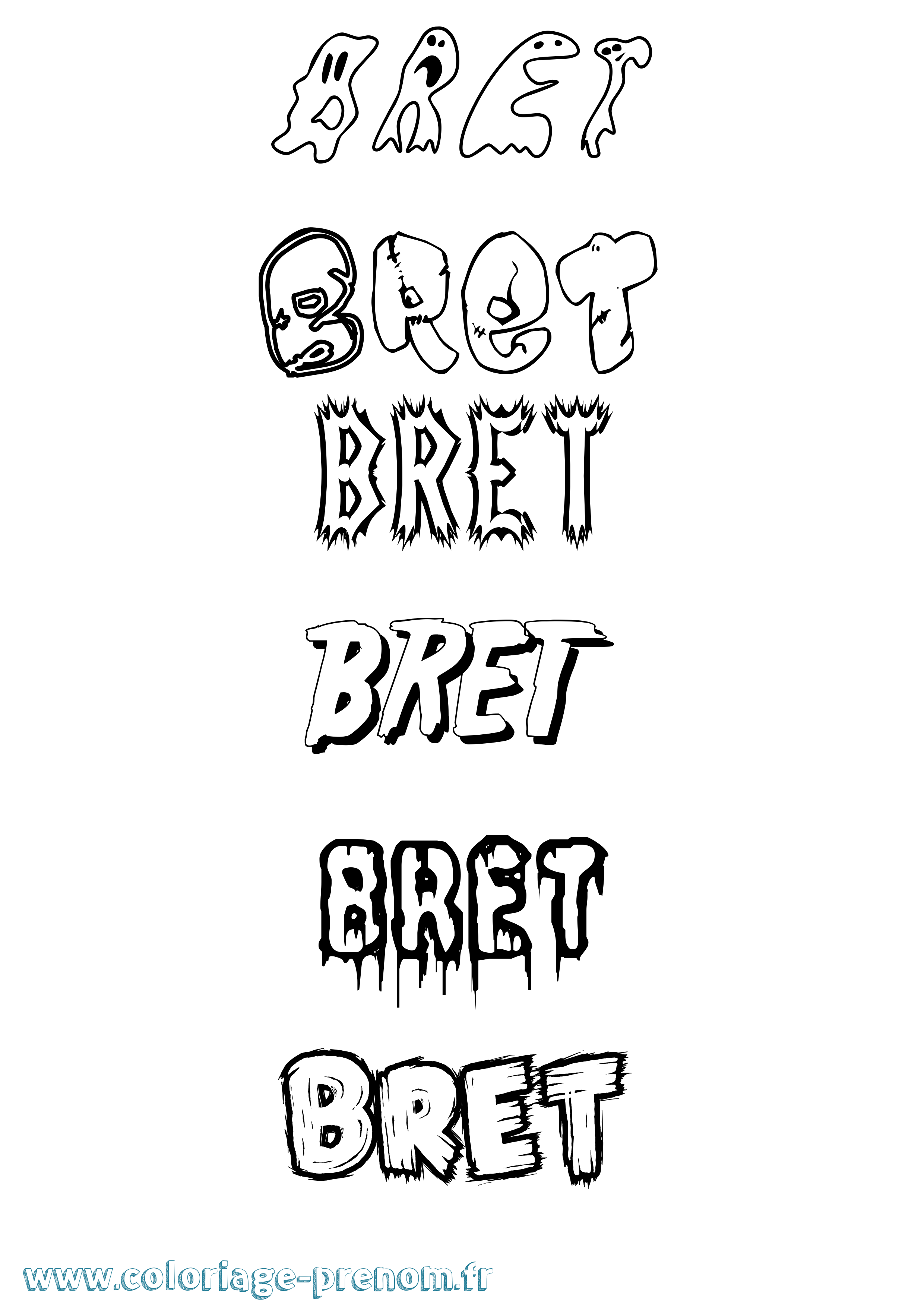 Coloriage Bret Frisson Coloriage prénom Bret Frisson