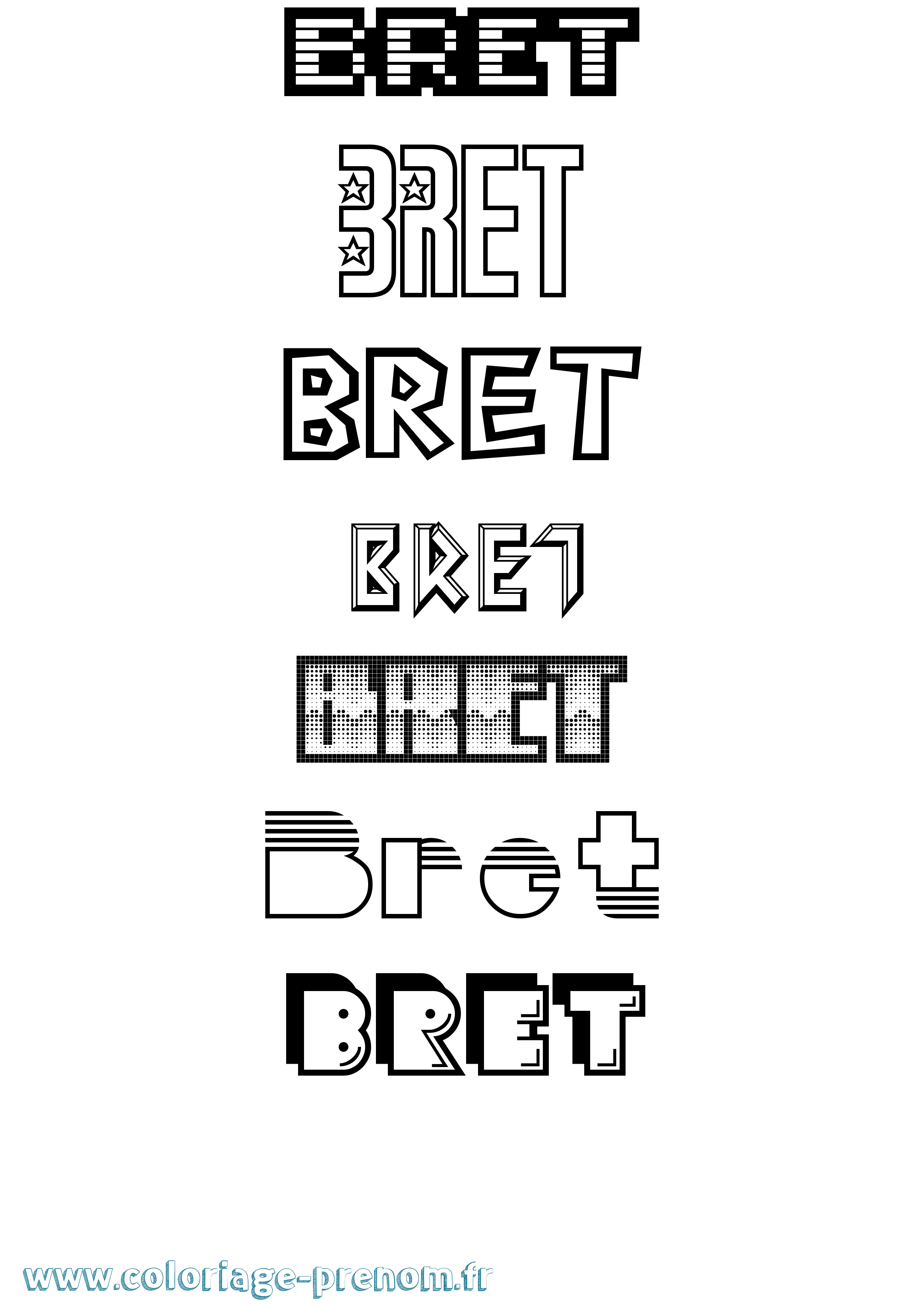 Coloriage Bret Jeux Vidéos Coloriage prénom Bret Jeux Vidéos