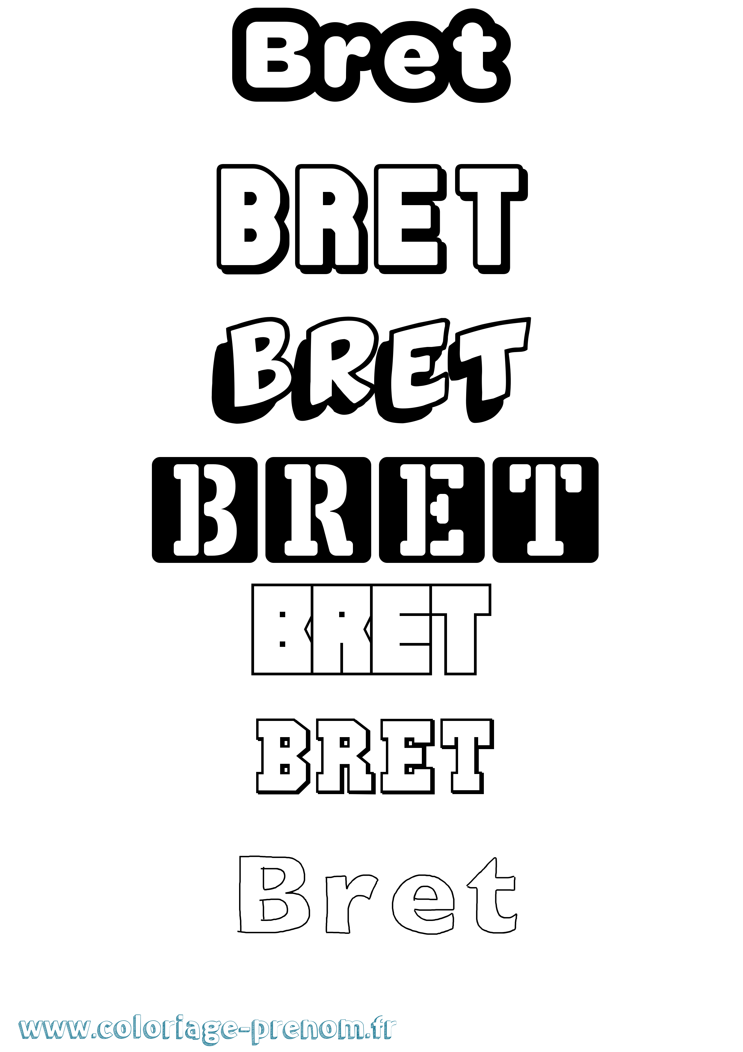Coloriage Bret Simple Coloriage prénom Bret Simple
