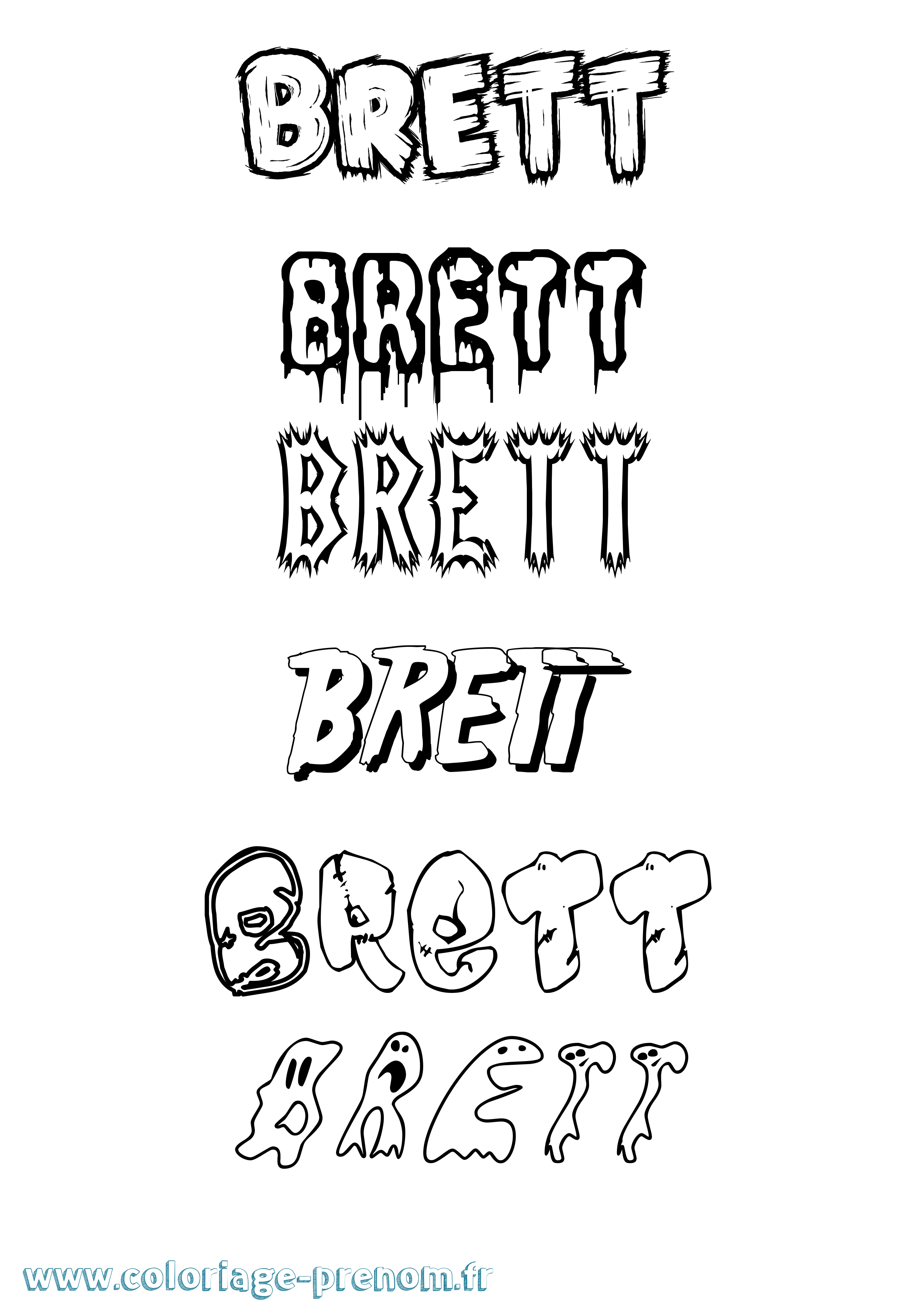 Coloriage Brett Frisson Coloriage prénom Brett Frisson