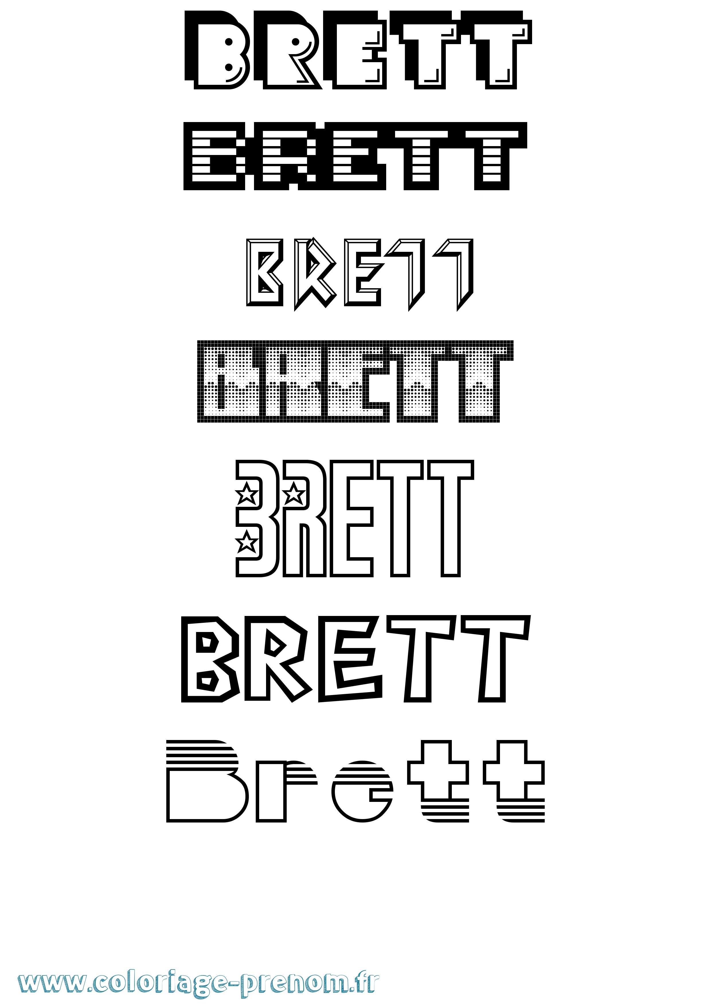 Coloriage Brett Jeux Vidéos Coloriage prénom Brett Jeux Vidéos