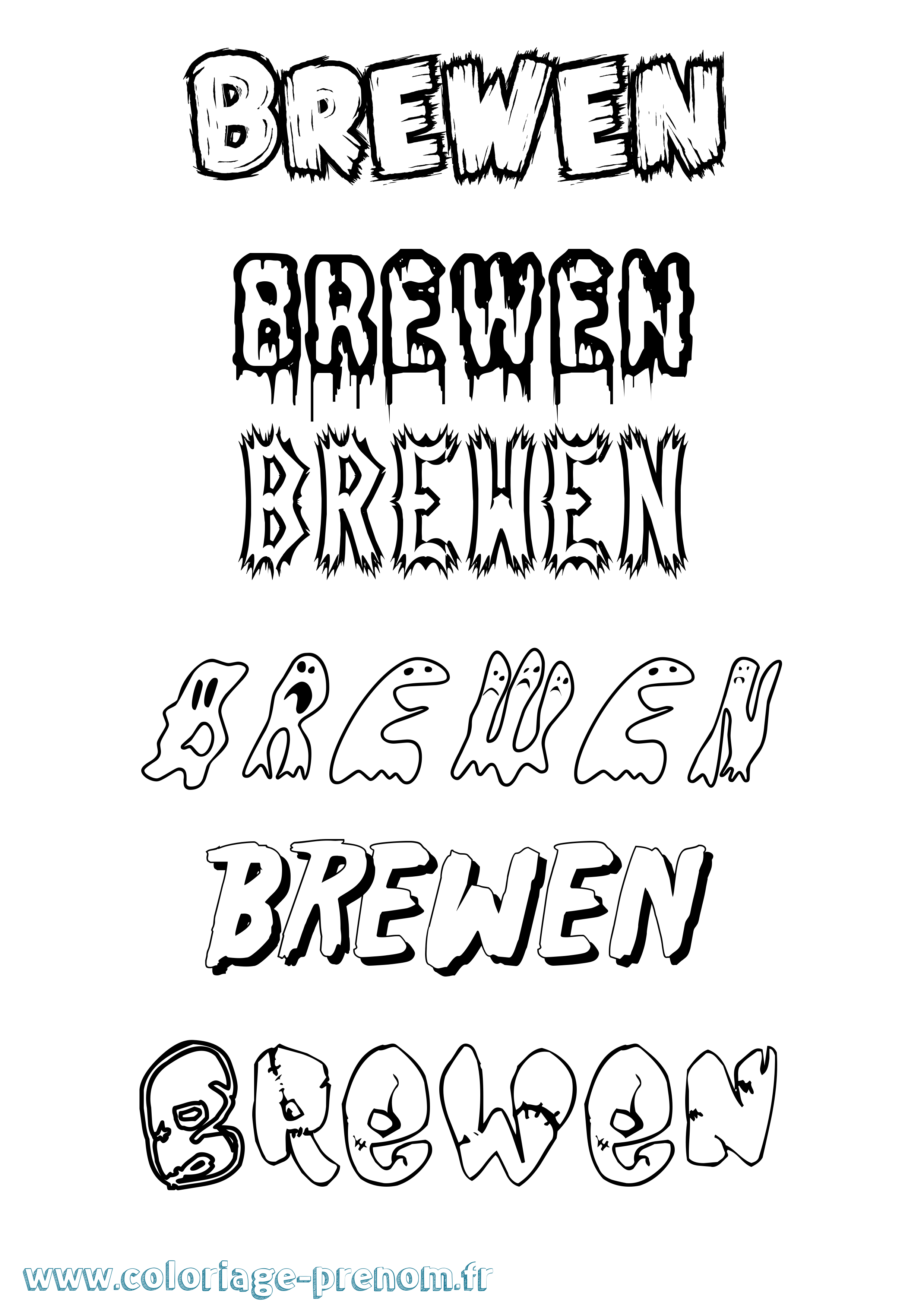Coloriage Brewen Frisson Coloriage prénom Brewen Frisson