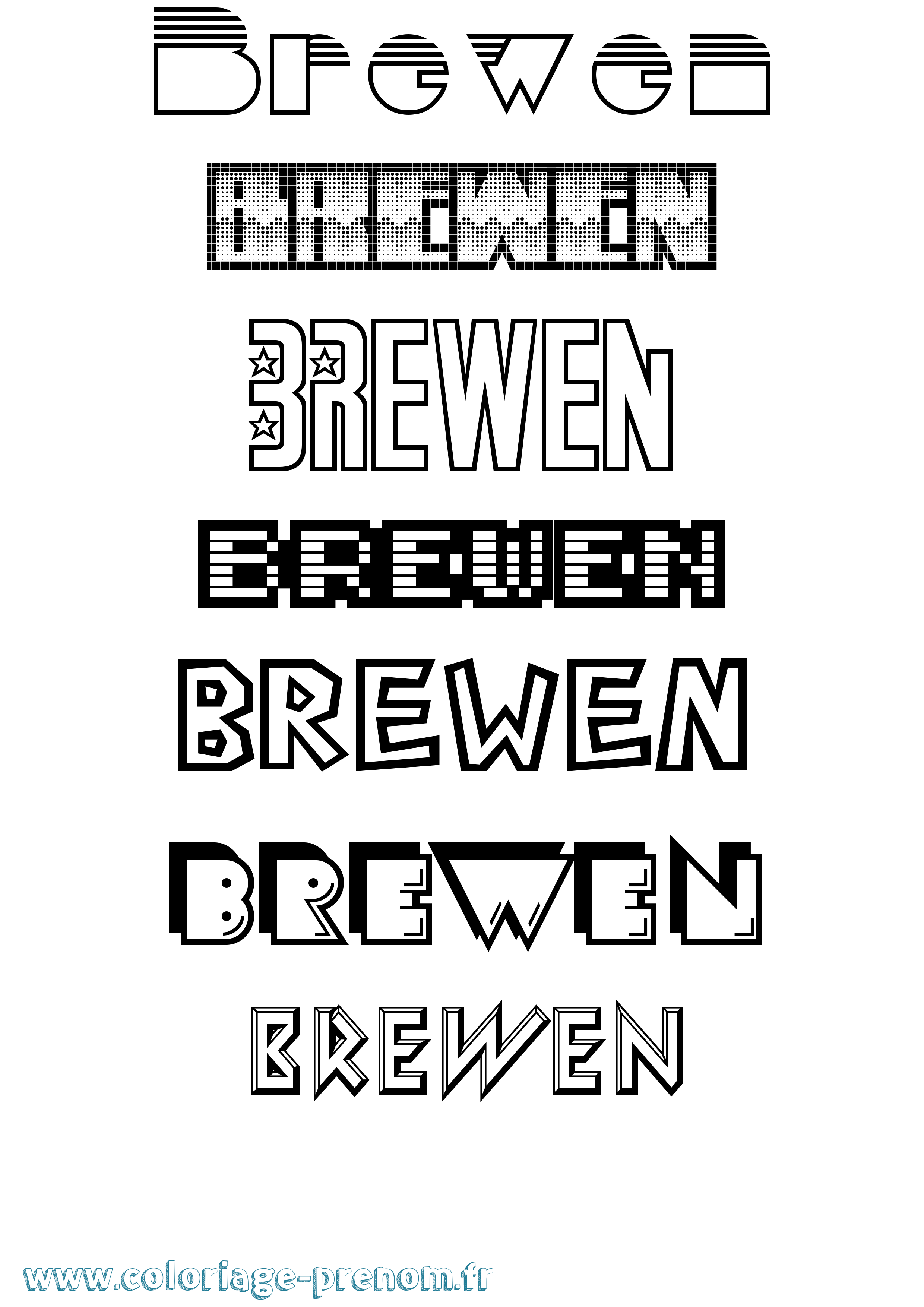 Coloriage Brewen Jeux Vidéos Coloriage prénom Brewen Jeux Vidéos