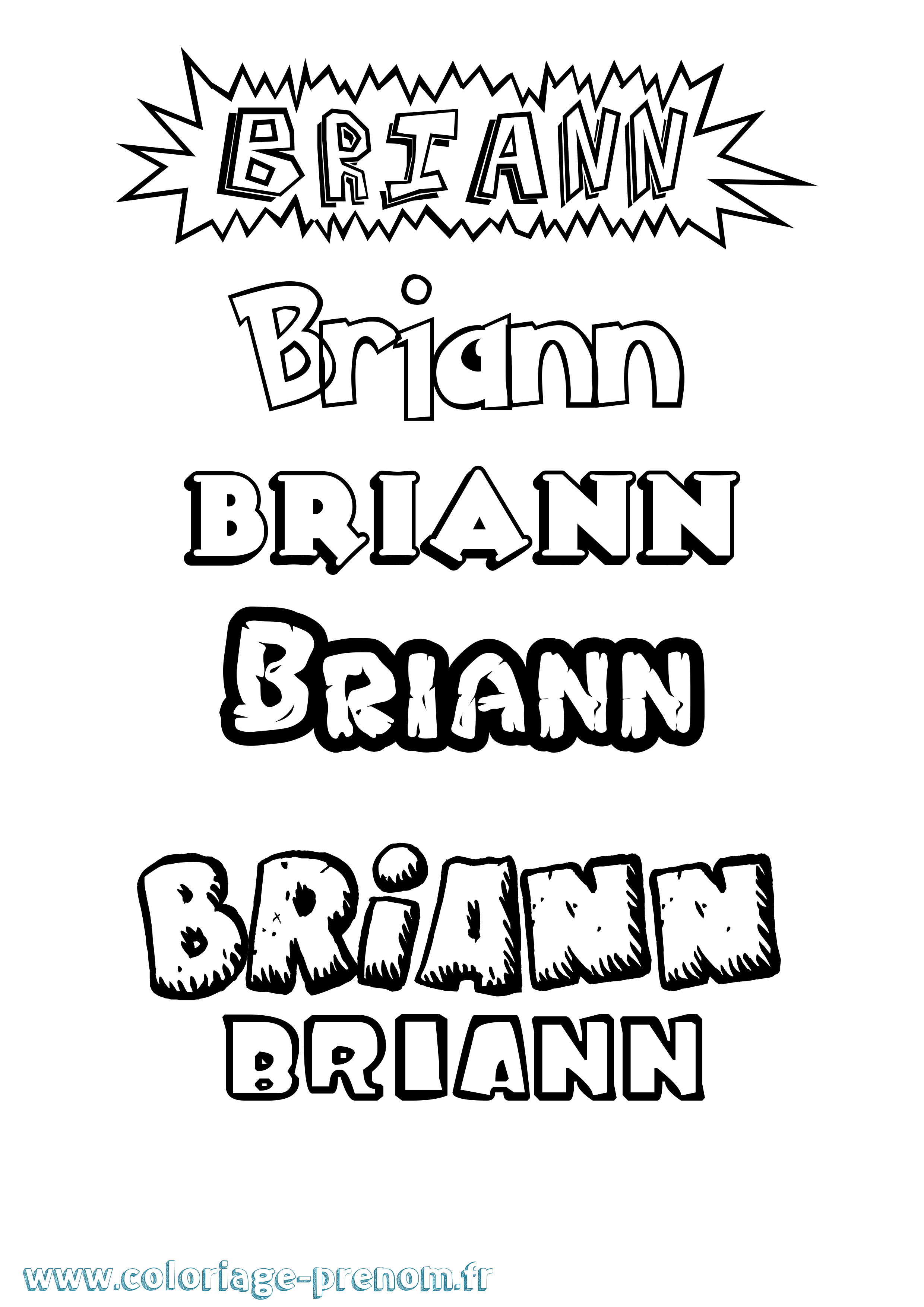 Coloriage Briann Dessin Animé Coloriage prénom Briann Dessin Animé