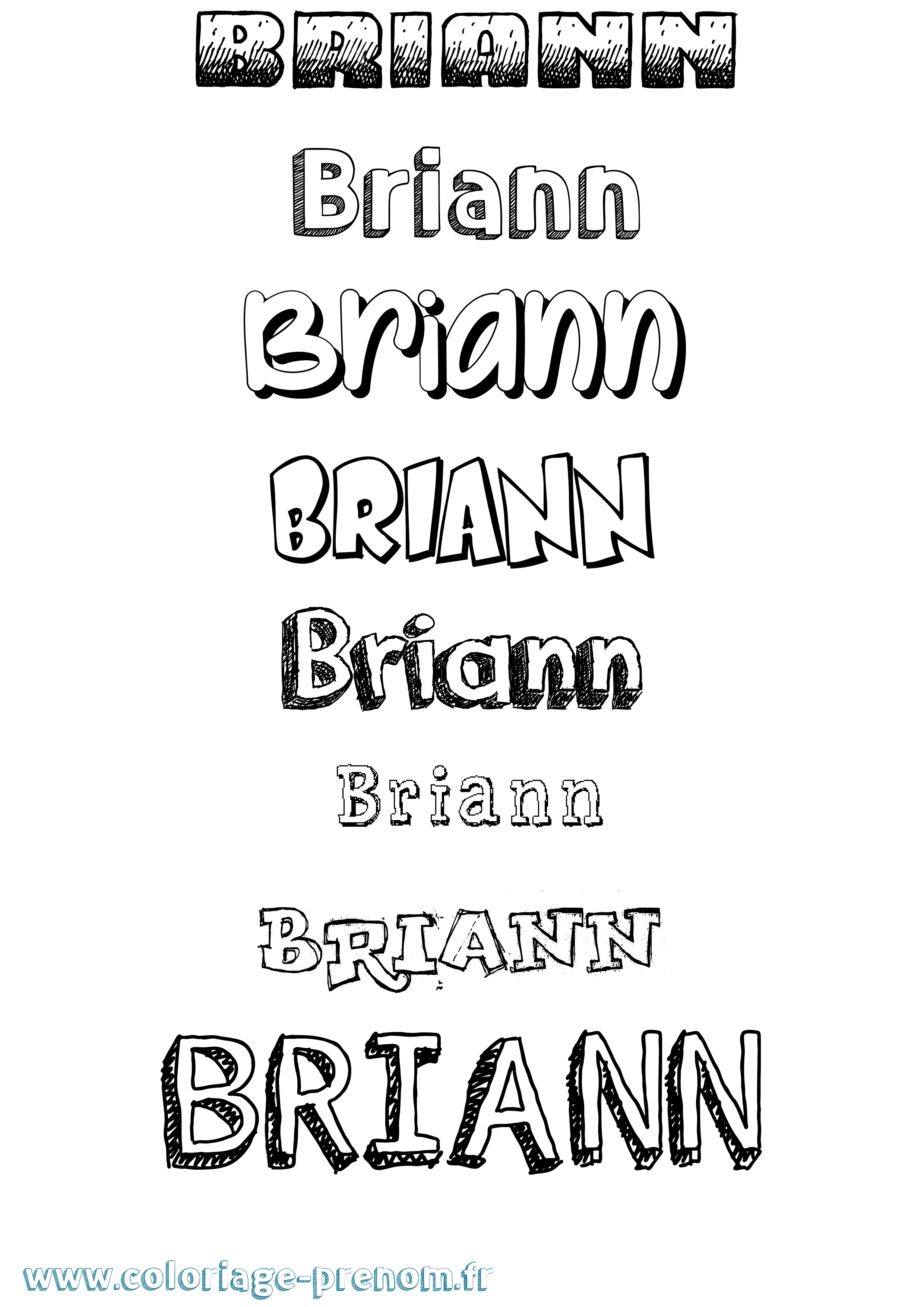 Coloriage Briann Dessiné Coloriage prénom Briann Dessiné