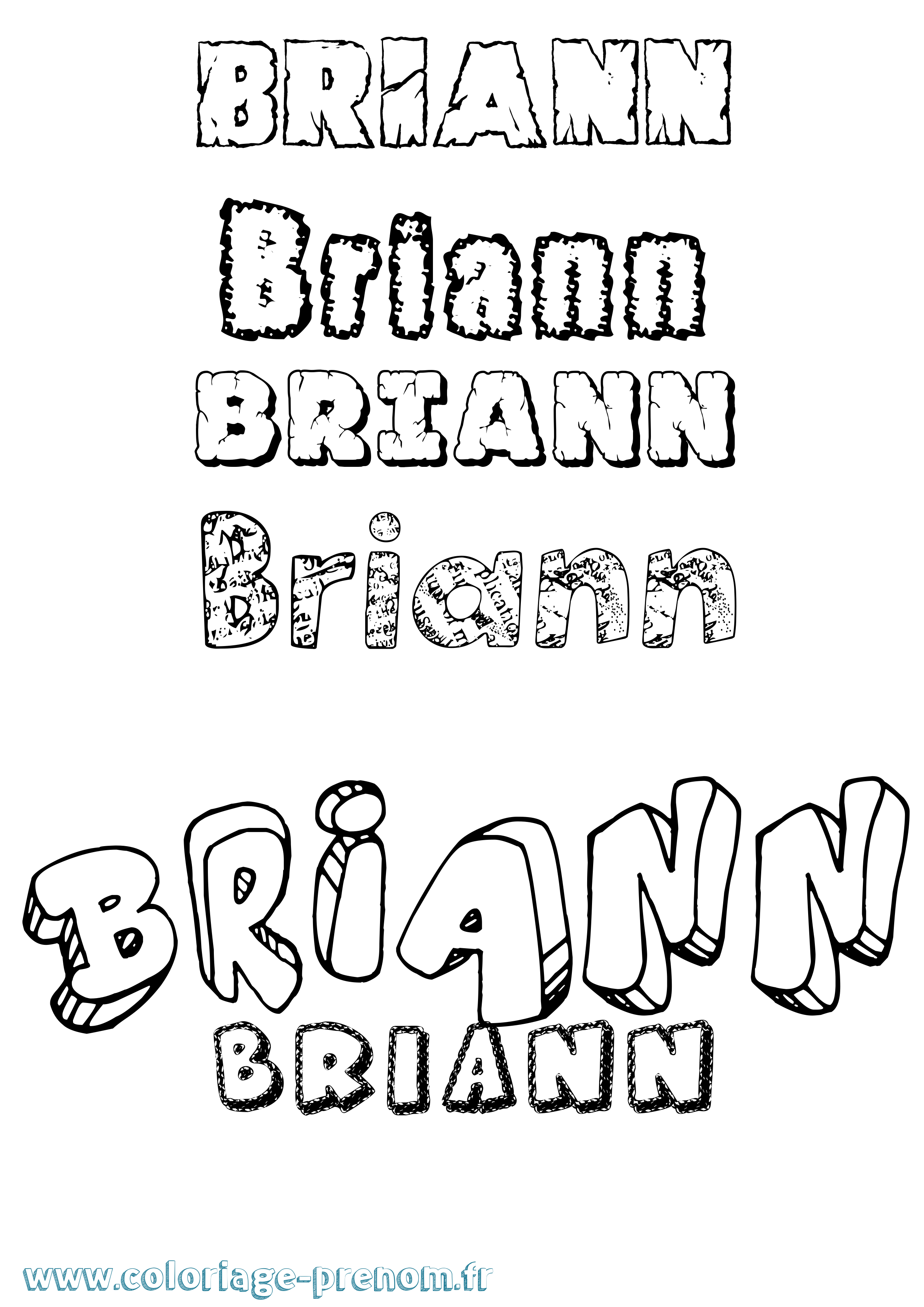 Coloriage Briann Destructuré Coloriage prénom Briann Destructuré