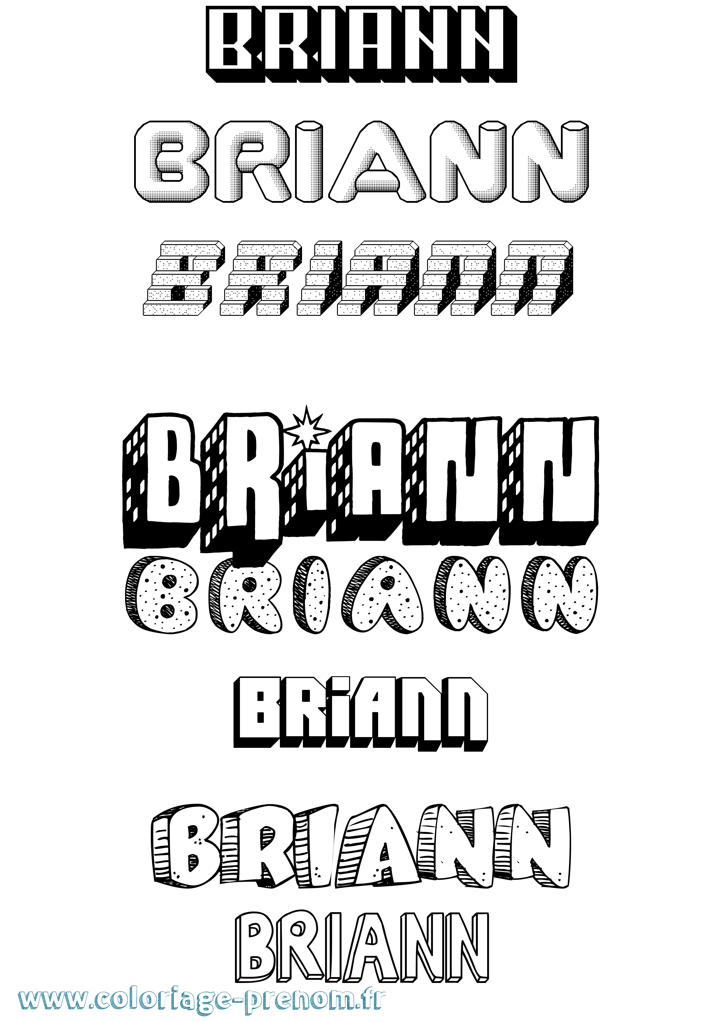 Coloriage Briann Effet 3D Coloriage prénom Briann Effet 3D