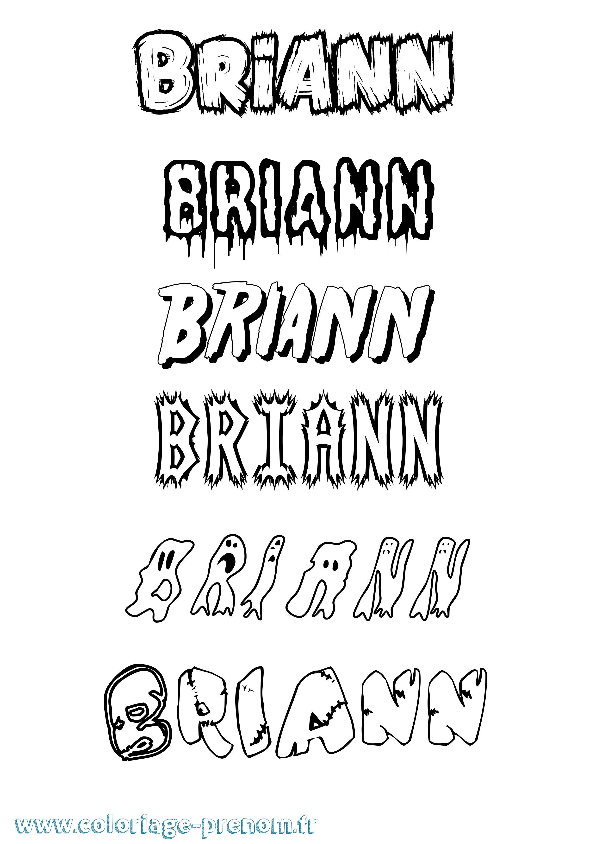 Coloriage Briann Frisson Coloriage prénom Briann Frisson