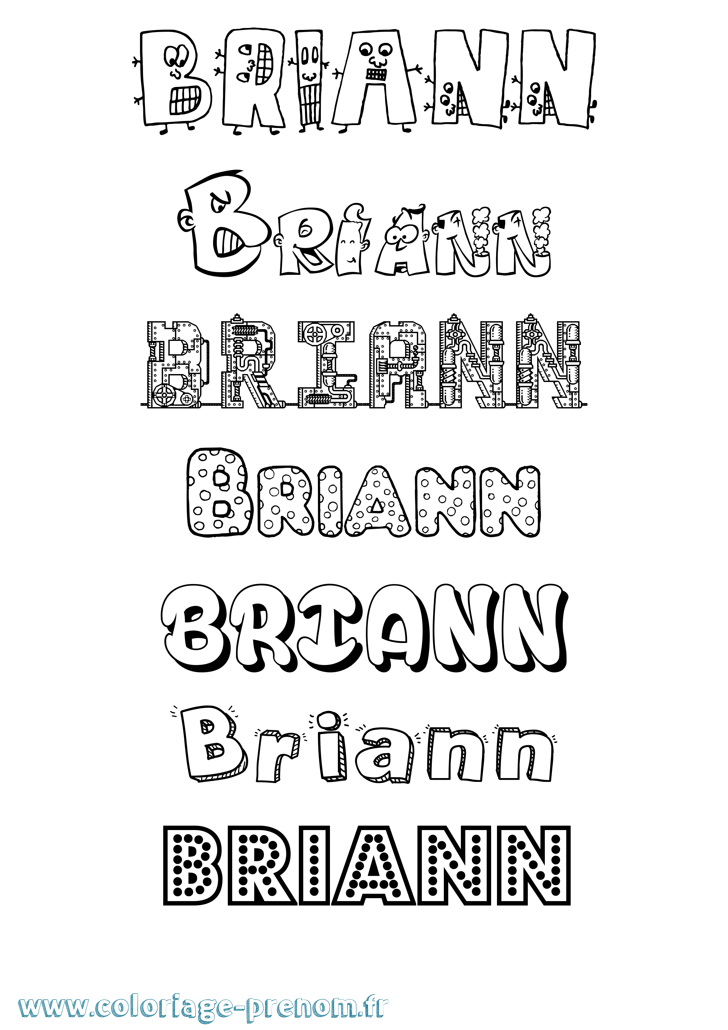 Coloriage Briann Fun Coloriage prénom Briann Fun