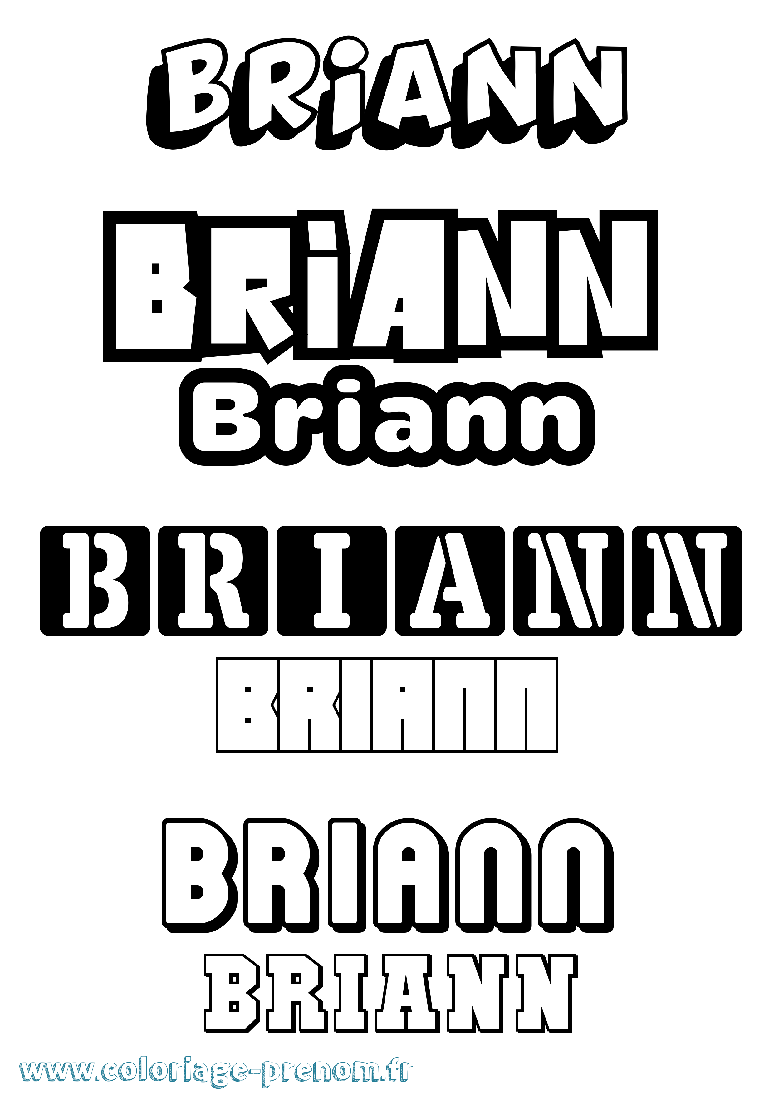 Coloriage Briann Simple Coloriage prénom Briann Simple