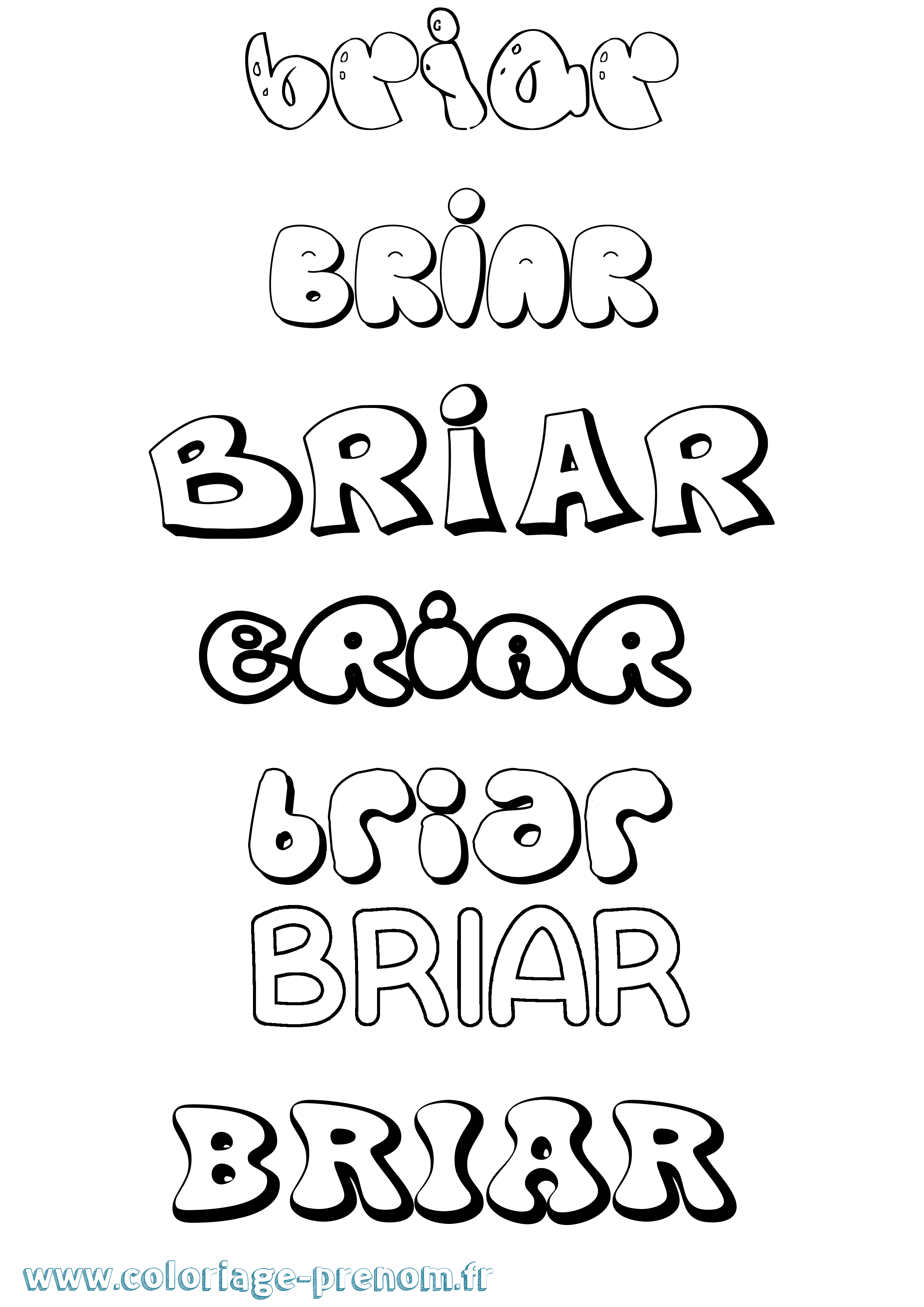 Coloriage Briar Bubble Coloriage prénom Briar Bubble