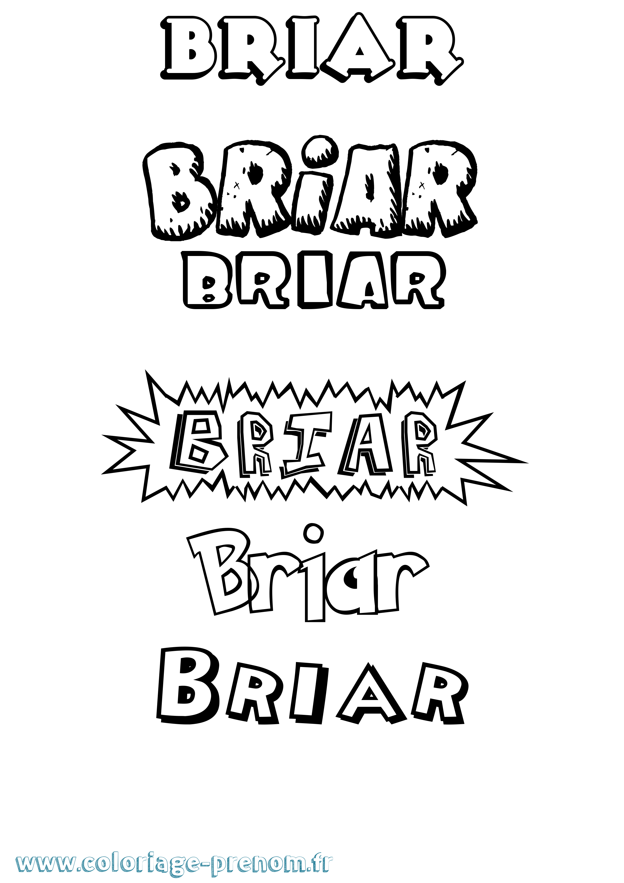 Coloriage Briar Dessin Animé Coloriage prénom Briar Dessin Animé