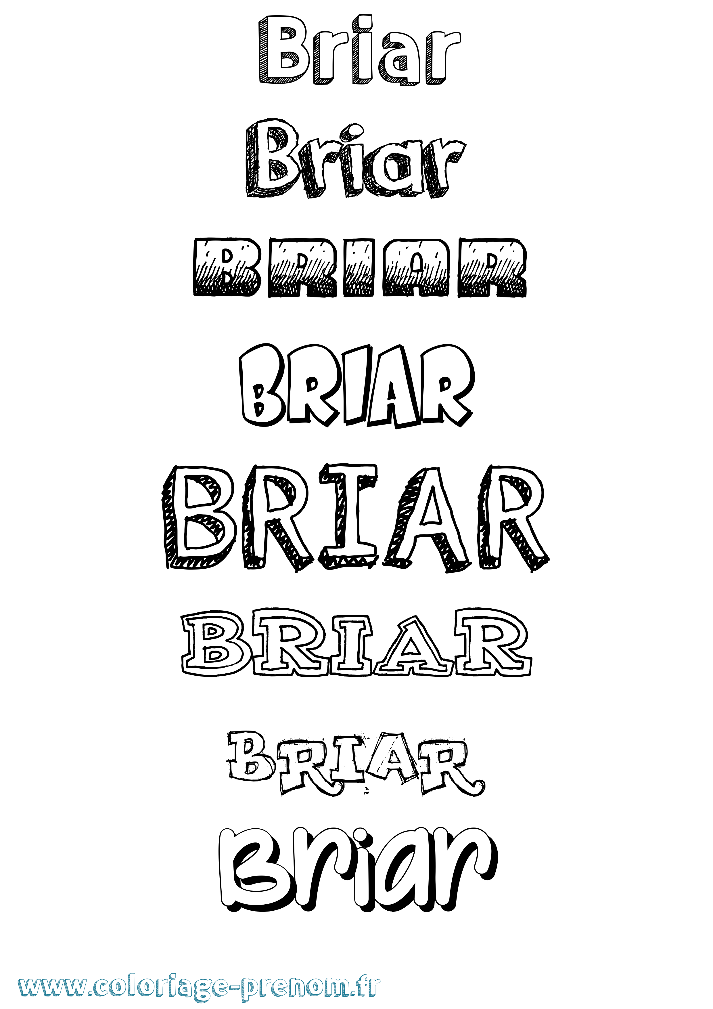 Coloriage Briar Dessiné Coloriage prénom Briar Dessiné