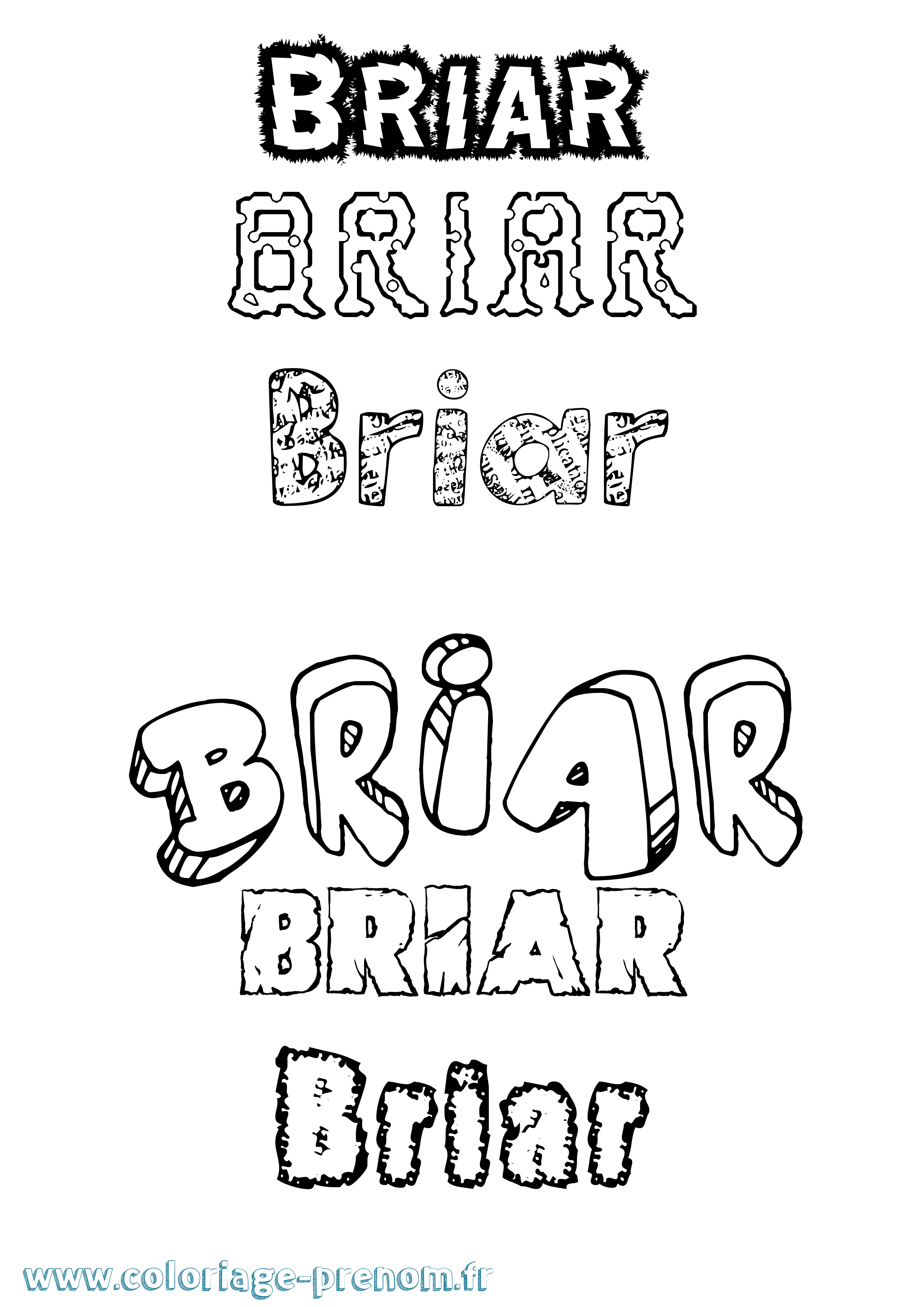 Coloriage Briar Destructuré Coloriage prénom Briar Destructuré