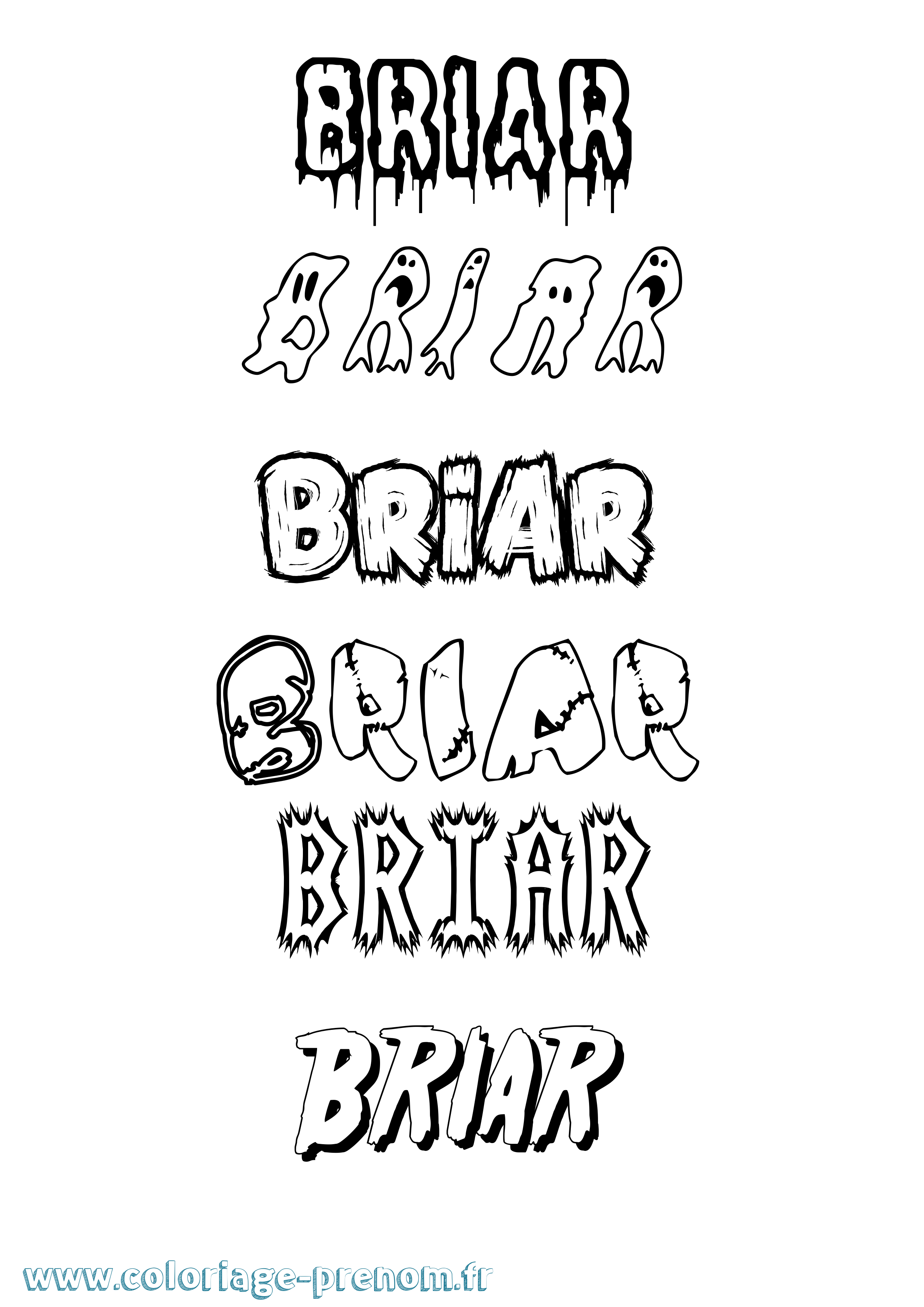 Coloriage Briar Frisson Coloriage prénom Briar Frisson
