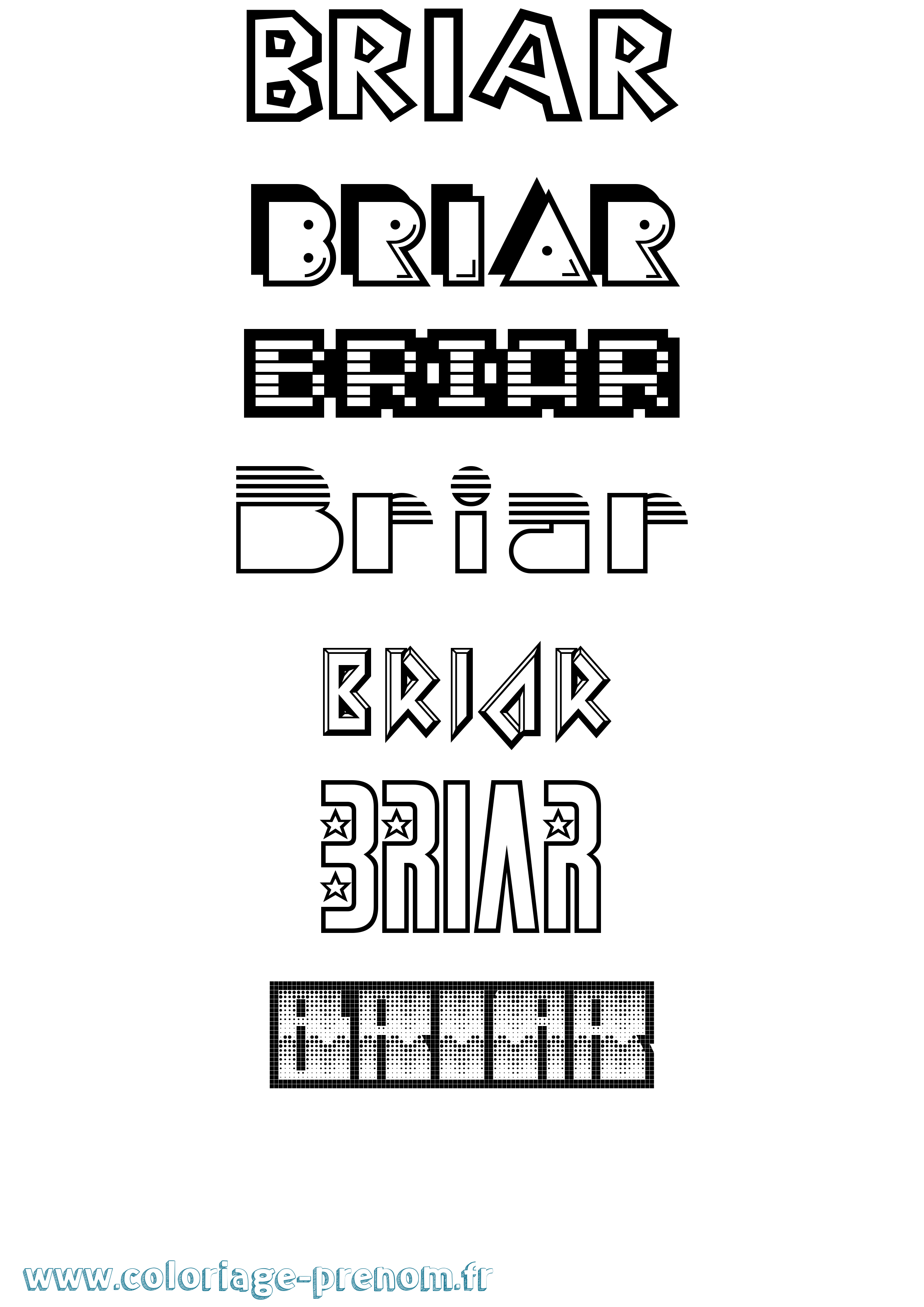 Coloriage Briar Jeux Vidéos Coloriage prénom Briar Jeux Vidéos