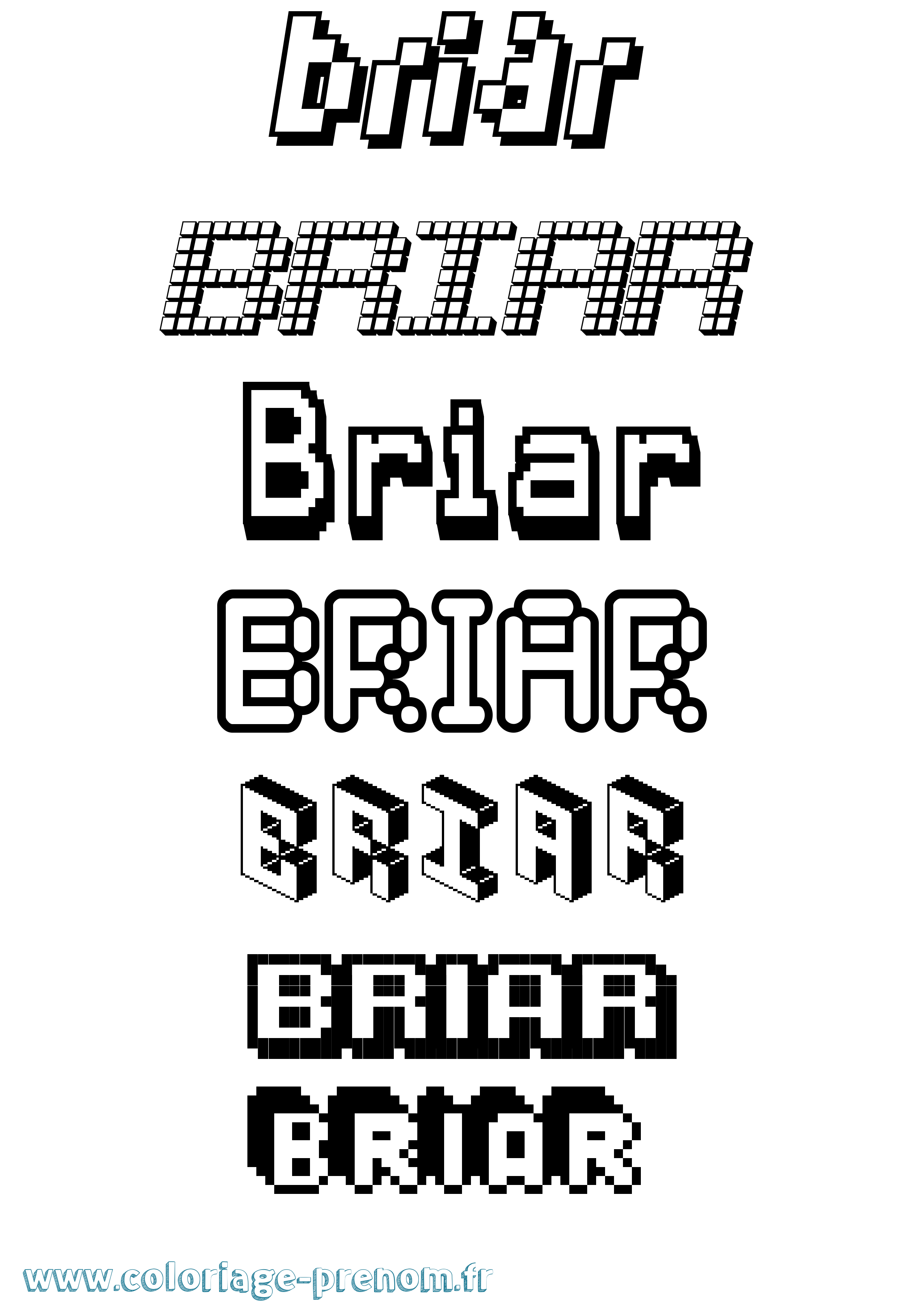 Coloriage Briar Pixel Coloriage prénom Briar Pixel