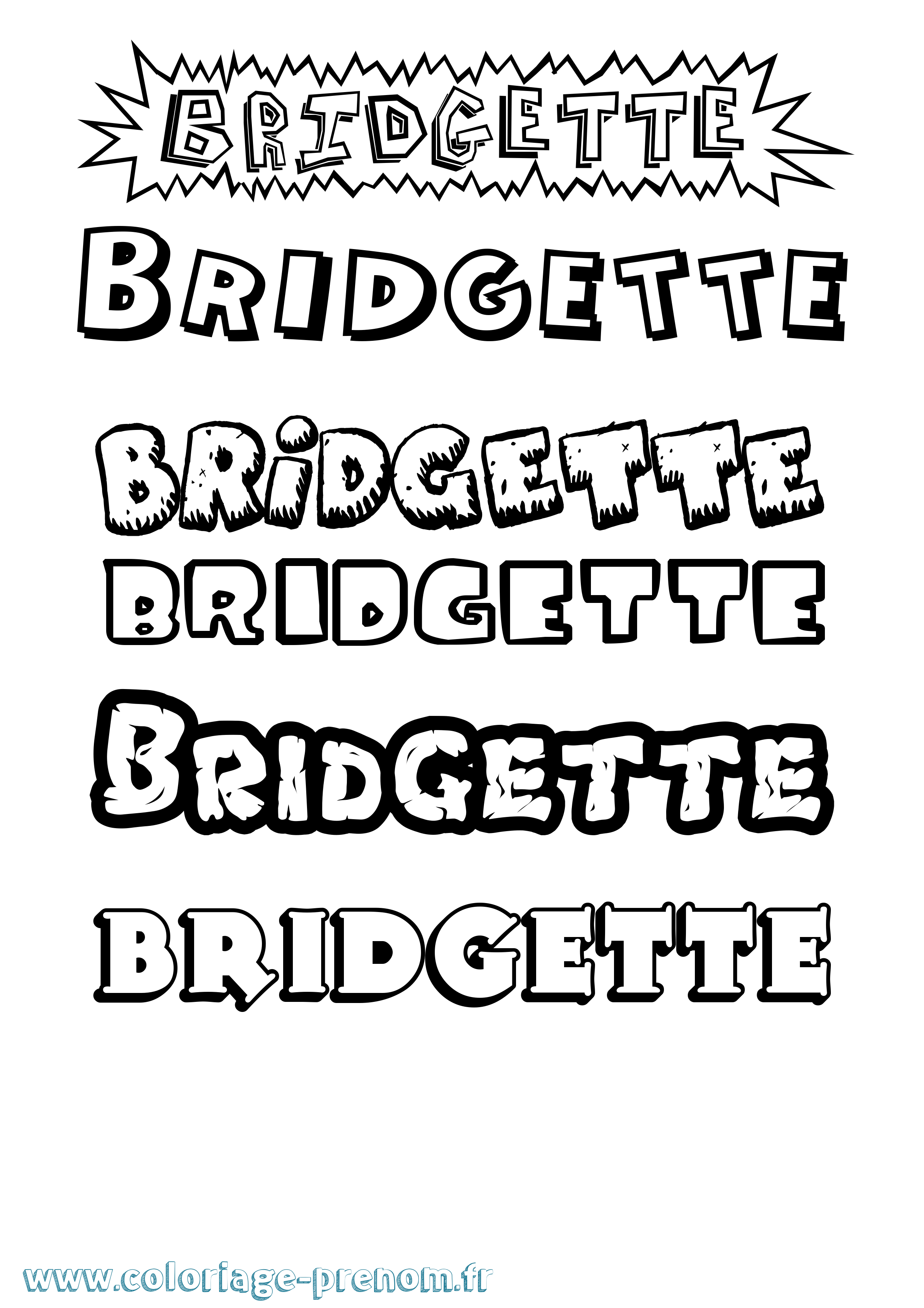 Coloriage Bridgette Dessin Animé Coloriage prénom Bridgette Dessin Animé