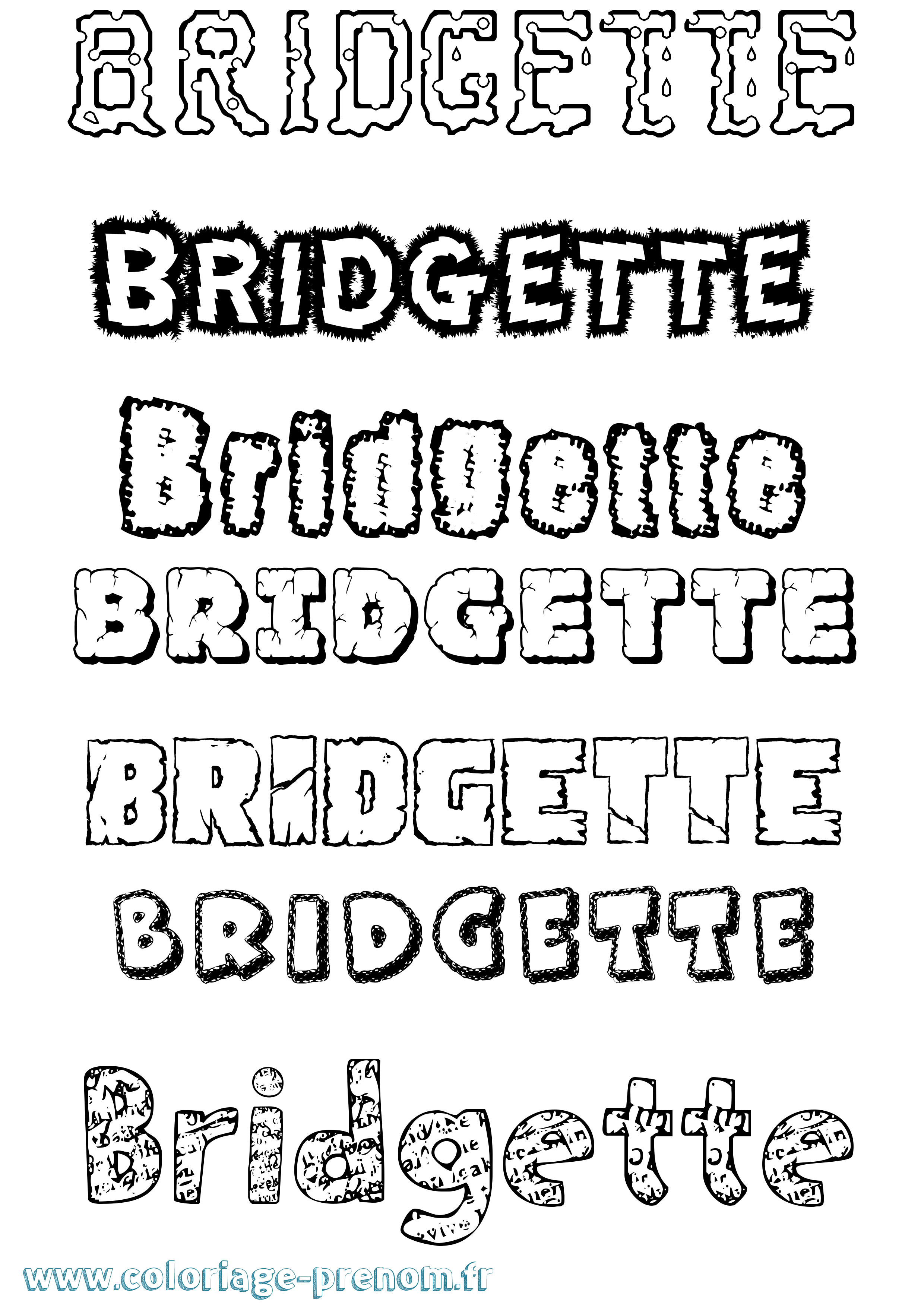 Coloriage Bridgette Destructuré Coloriage prénom Bridgette Destructuré