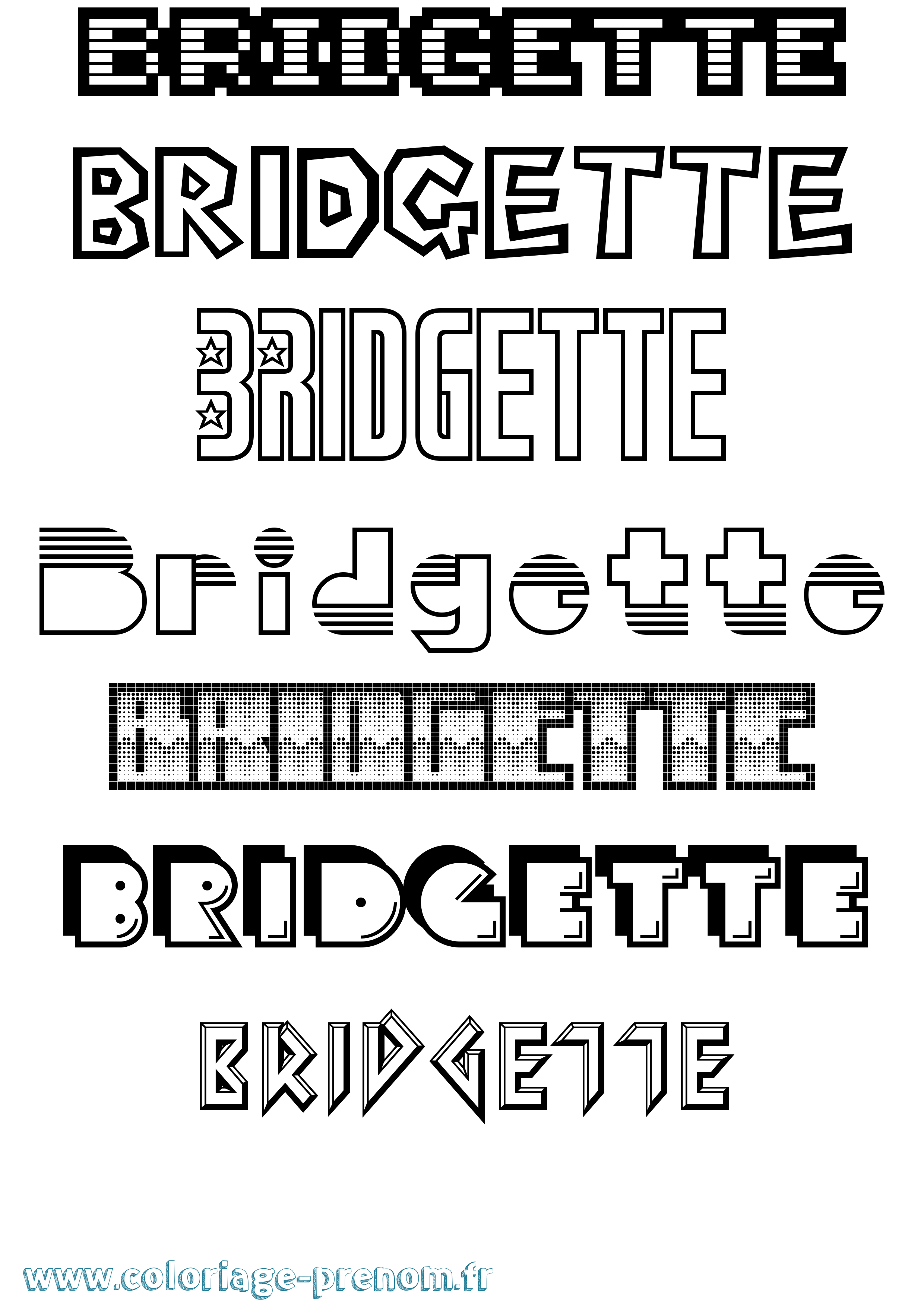 Coloriage Bridgette Jeux Vidéos Coloriage prénom Bridgette Jeux Vidéos