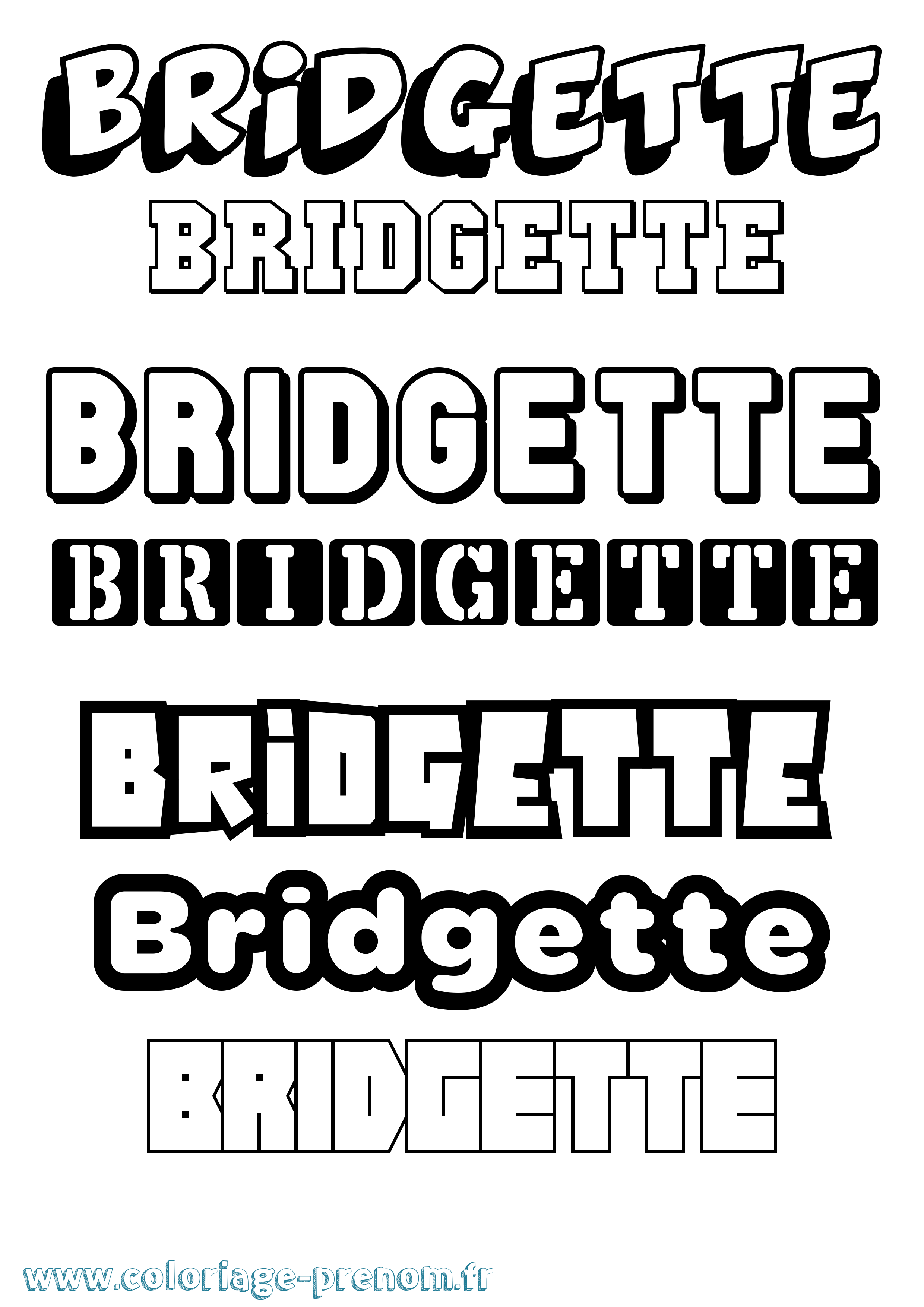 Coloriage Bridgette Simple Coloriage prénom Bridgette Simple