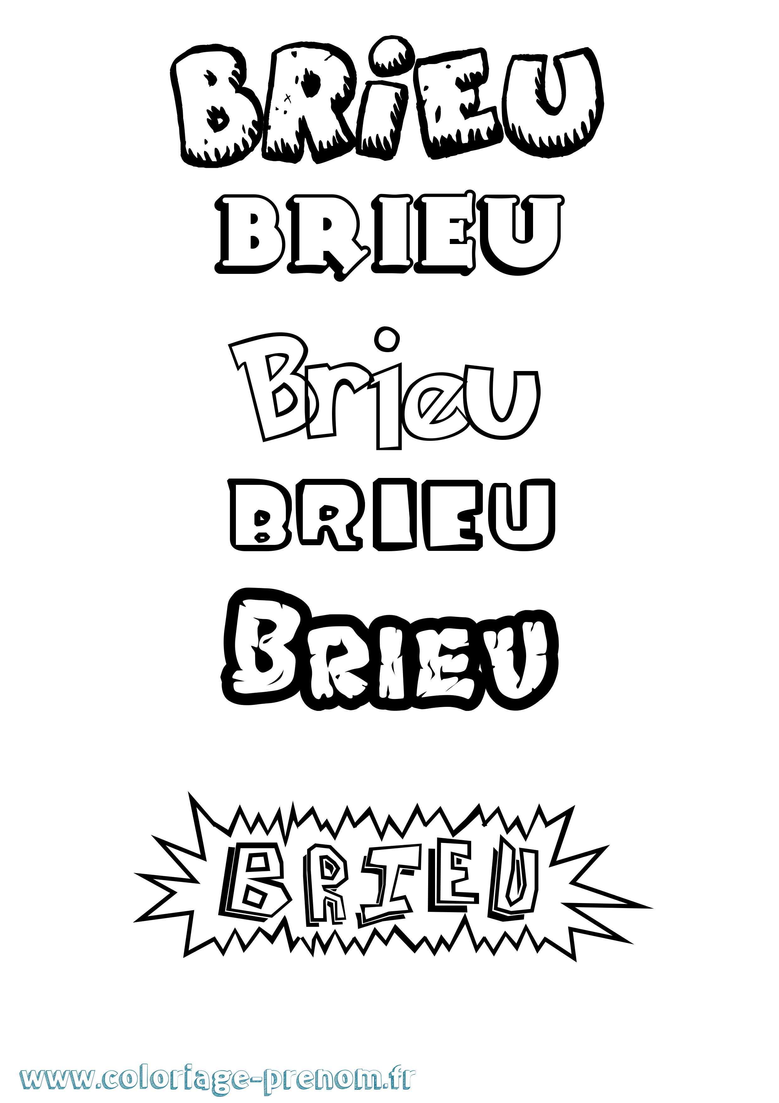 Coloriage Brieu Dessin Animé Coloriage prénom Brieu Dessin Animé