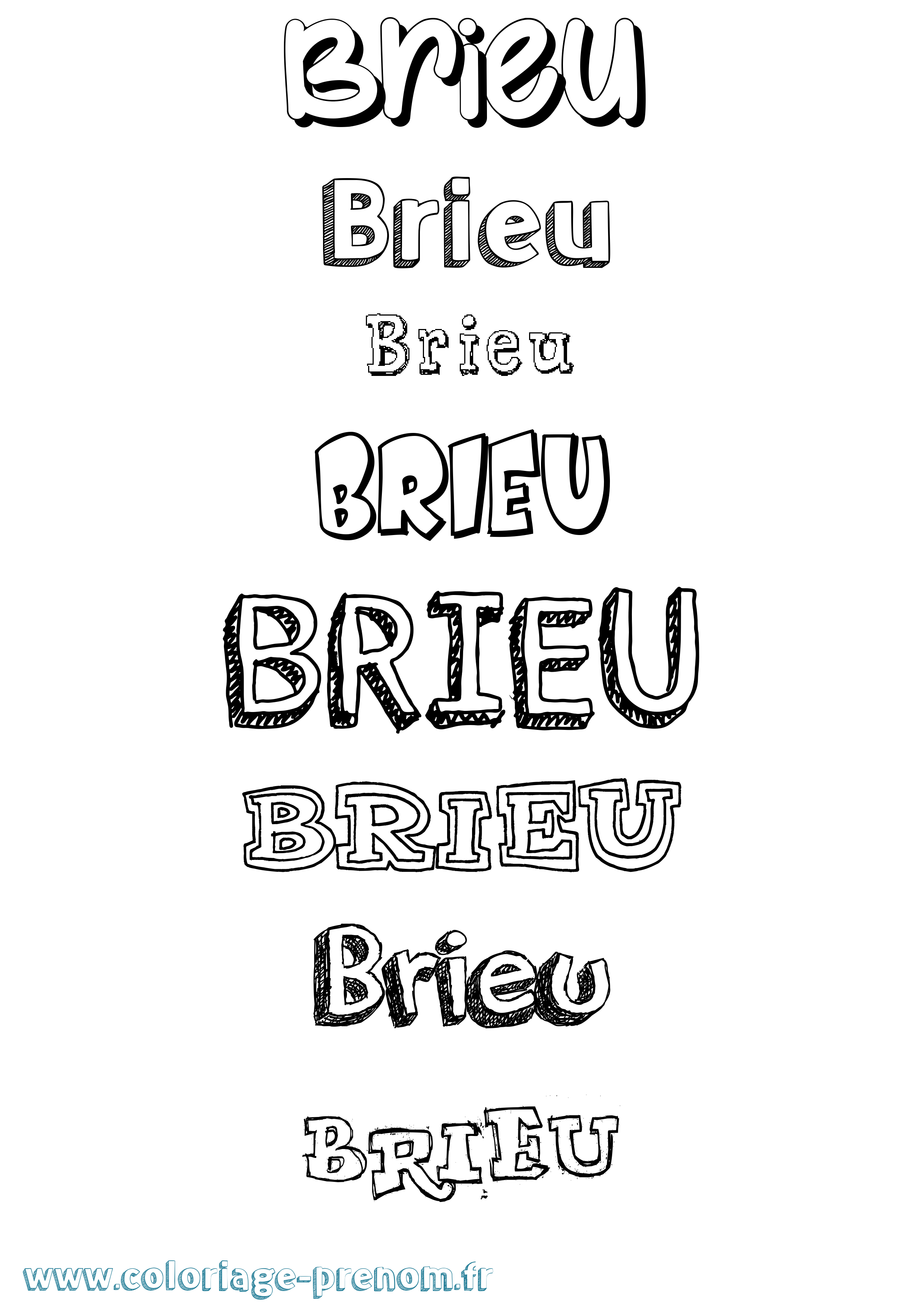 Coloriage Brieu Dessiné Coloriage prénom Brieu Dessiné