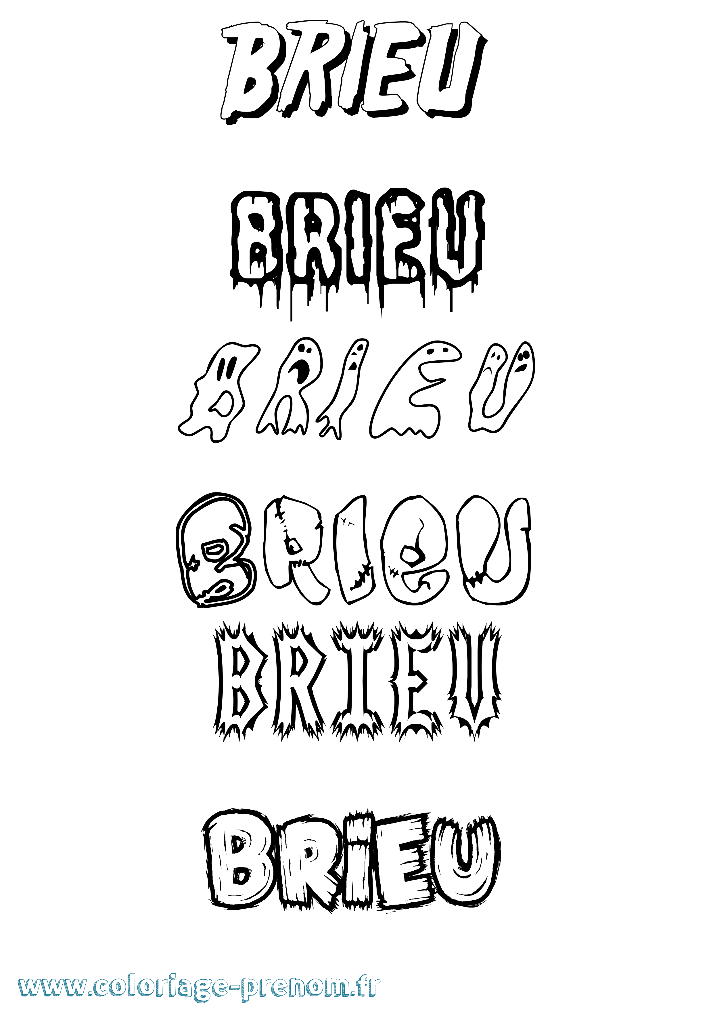 Coloriage Brieu Frisson Coloriage prénom Brieu Frisson