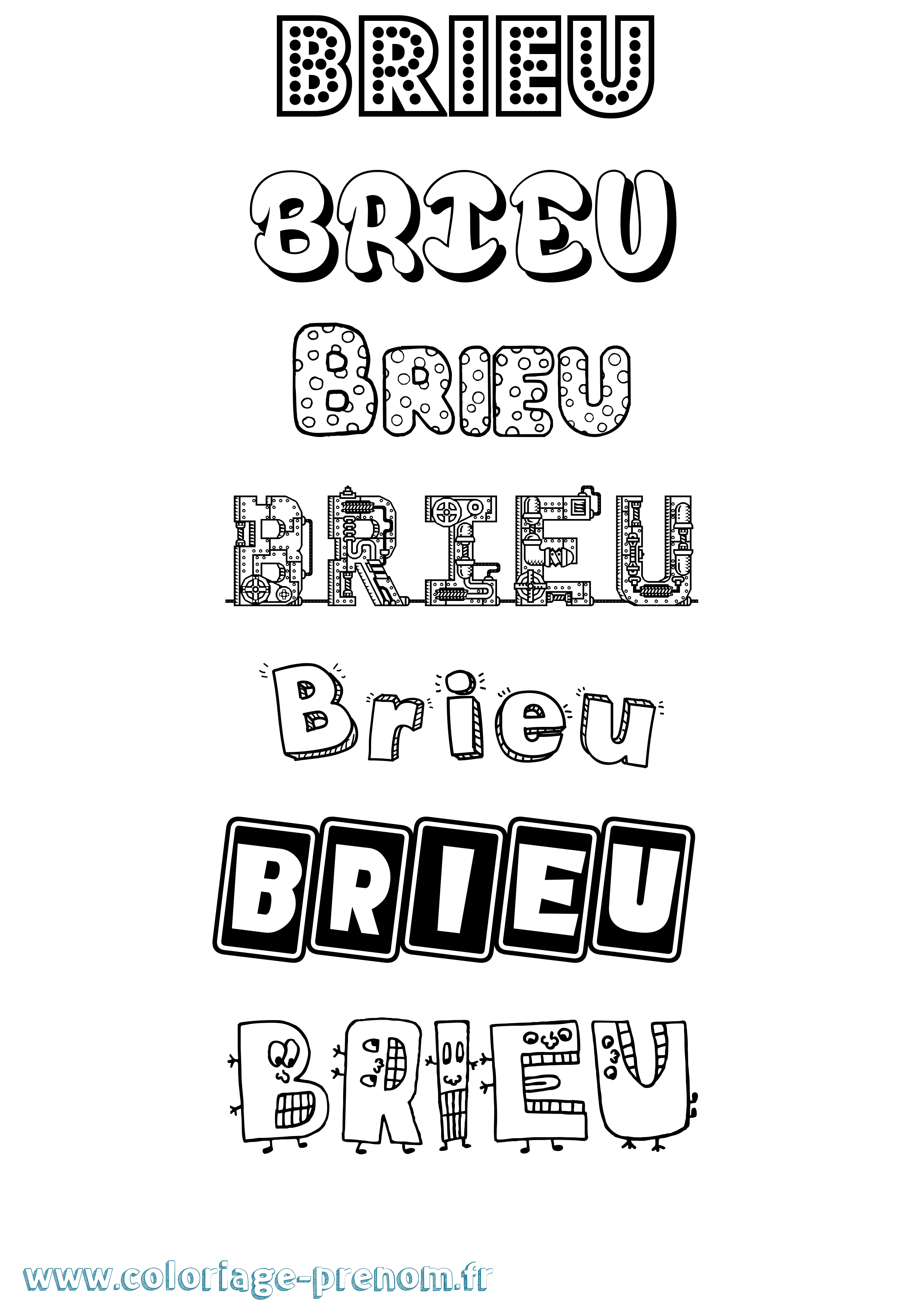 Coloriage Brieu Fun Coloriage prénom Brieu Fun