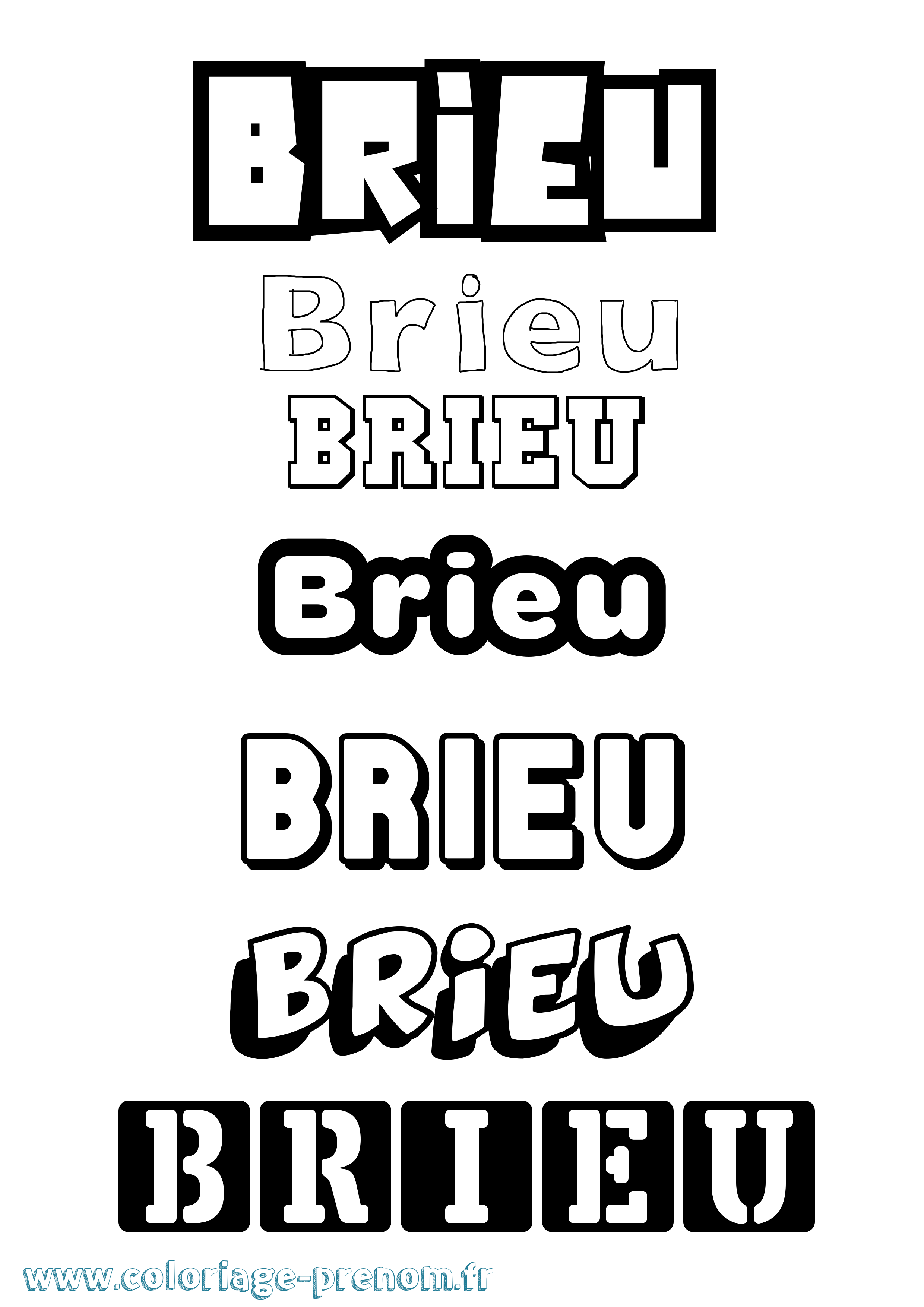 Coloriage Brieu Simple Coloriage prénom Brieu Simple