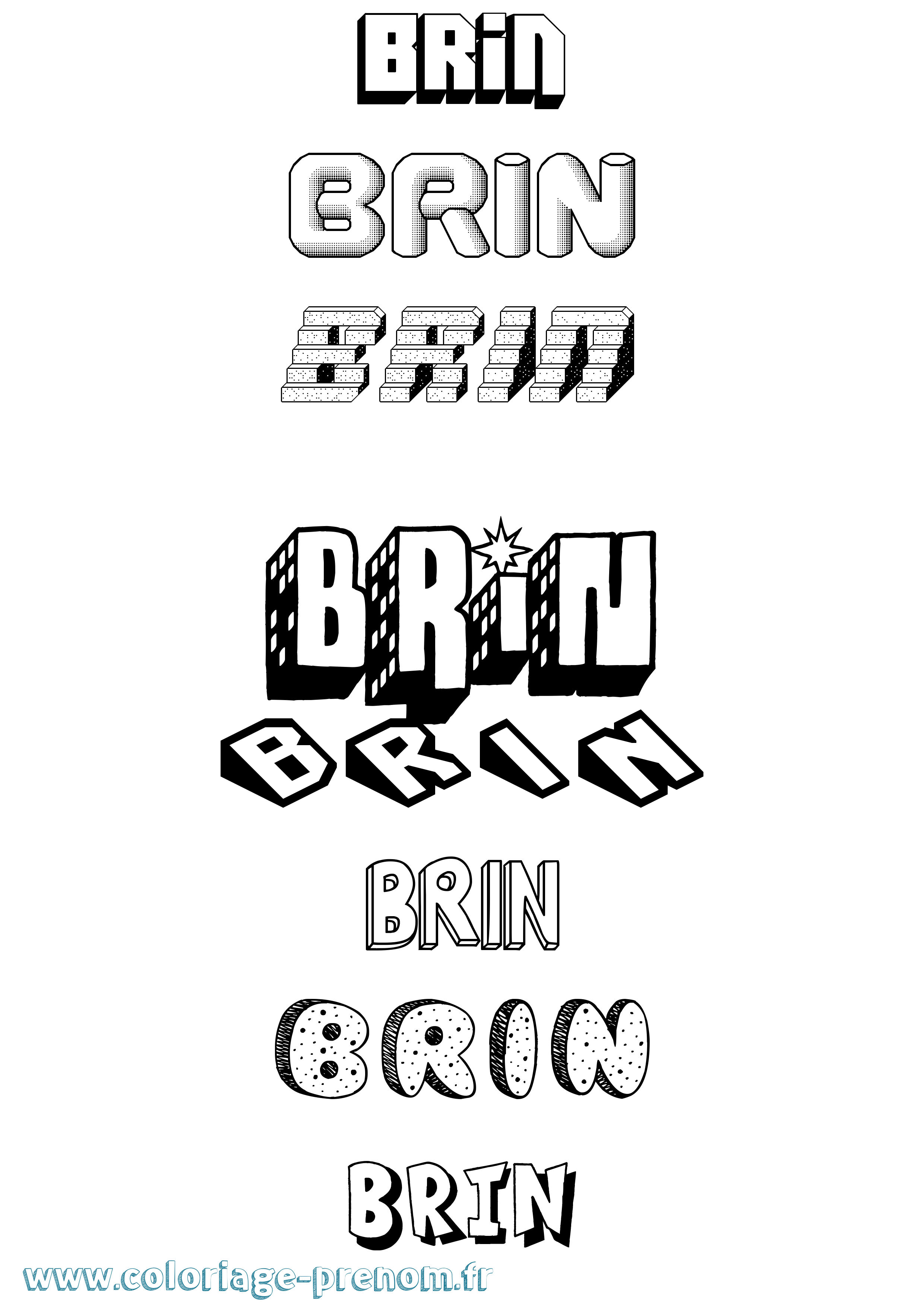 Coloriage Brin Effet 3D Coloriage prénom Brin Effet 3D