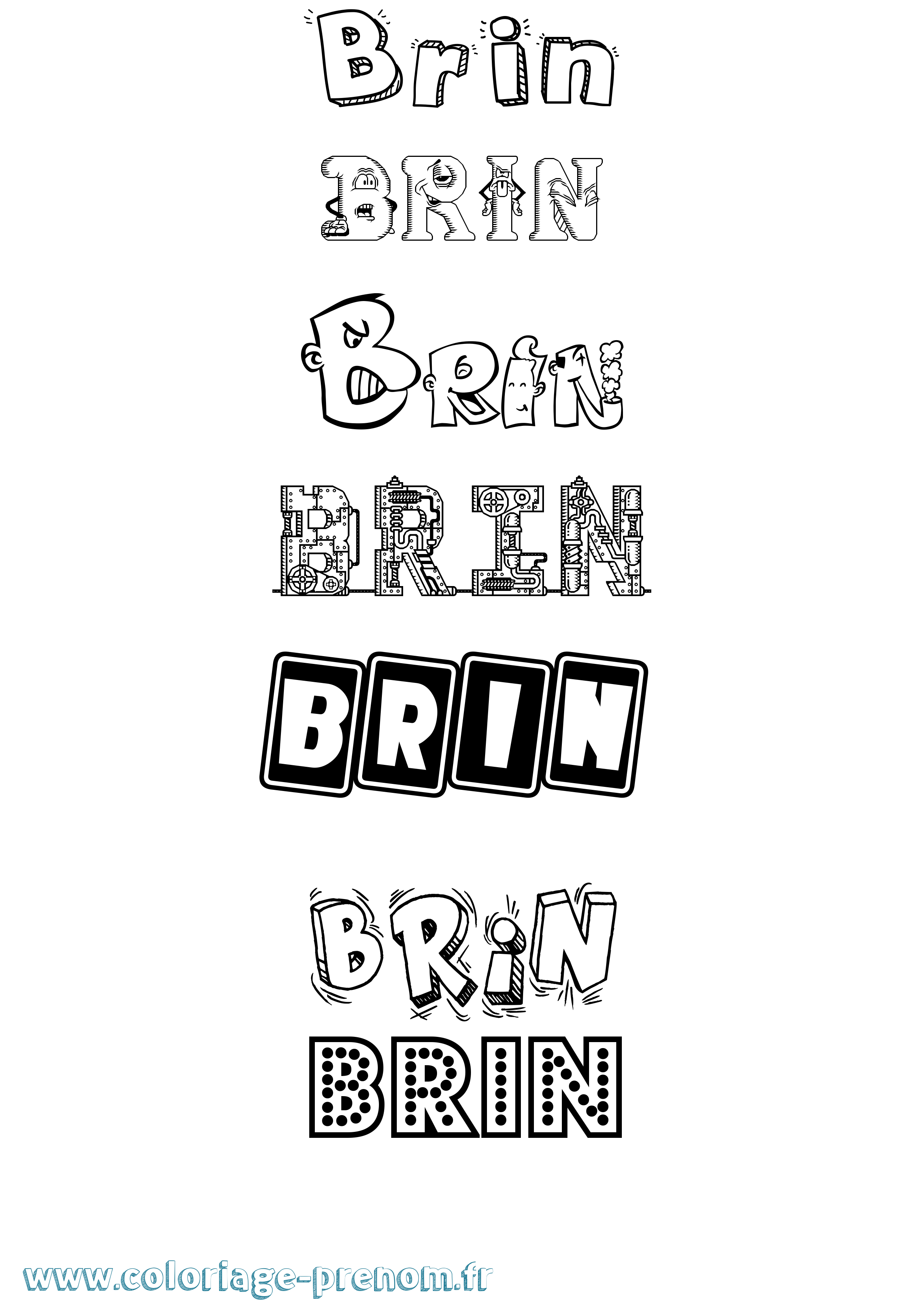 Coloriage Brin Fun Coloriage prénom Brin Fun
