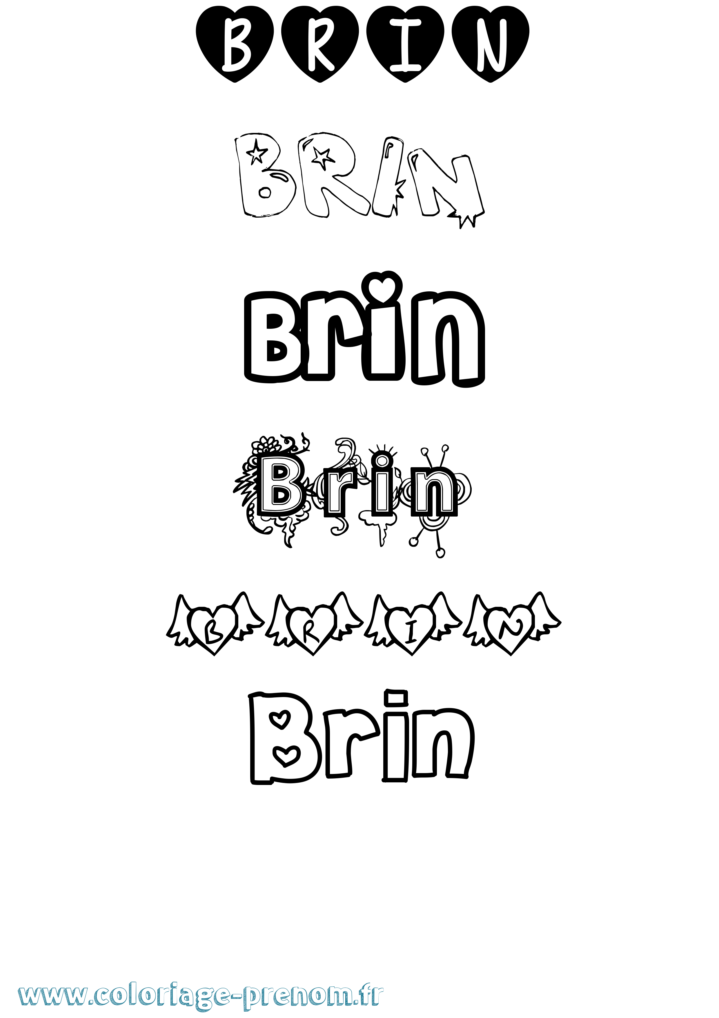 Coloriage Brin Girly Coloriage prénom Brin Girly