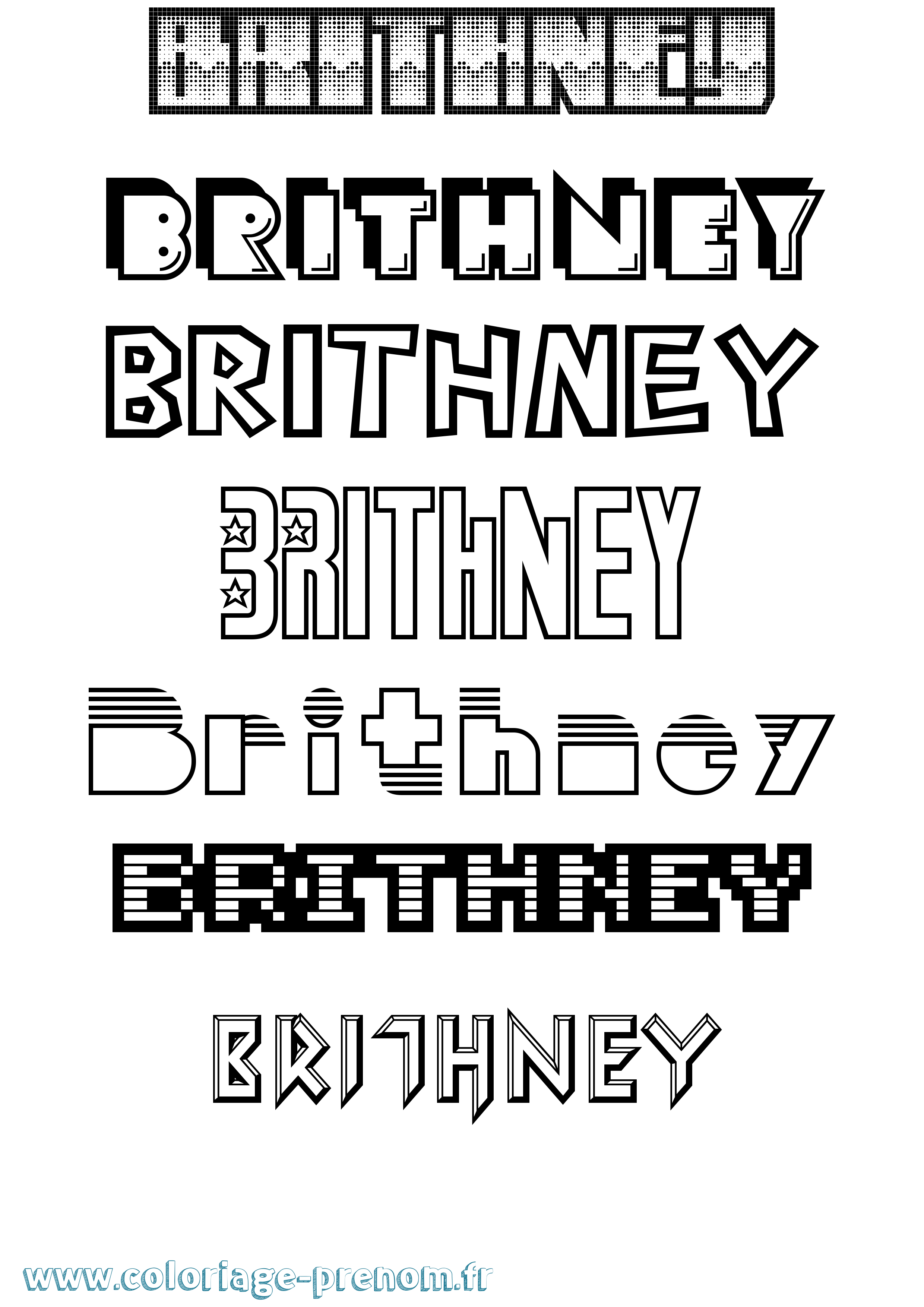 Coloriage Brithney Jeux Vidéos Coloriage prénom Brithney Jeux Vidéos